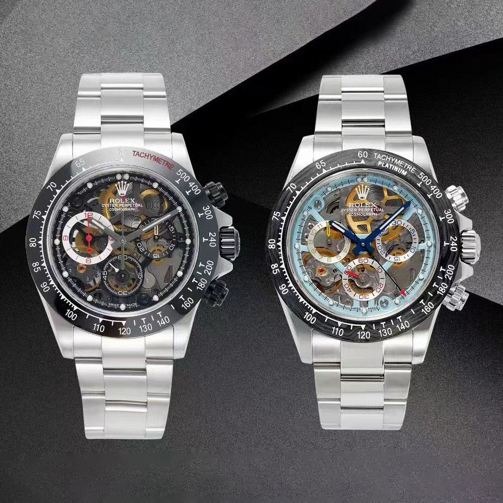 NIGO Rolex Men's Skeleton Dial Ceramic Bezel Steel Strap Mechanical Watch #nigo97792