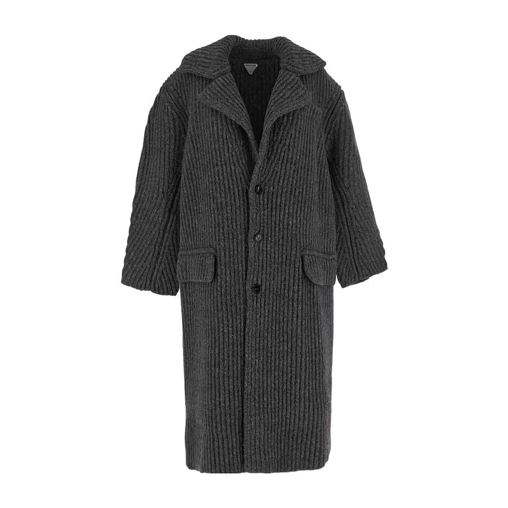 NIGO Bottega Veneta Men's Autumn And Winter Solid Color Lapel Single Breasted Wool Knit Long Straight Jacket Ngvp #nigo7572