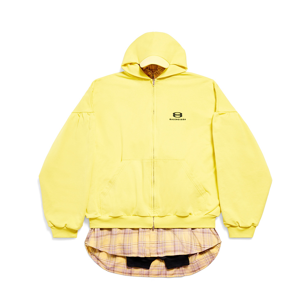 NIGO Balenciaga Men's Women's Spring & Autumn Yellow/Black Spliced Logo Printed Cotton Zipper Oversized Hoodie Ngvp #nigo7562