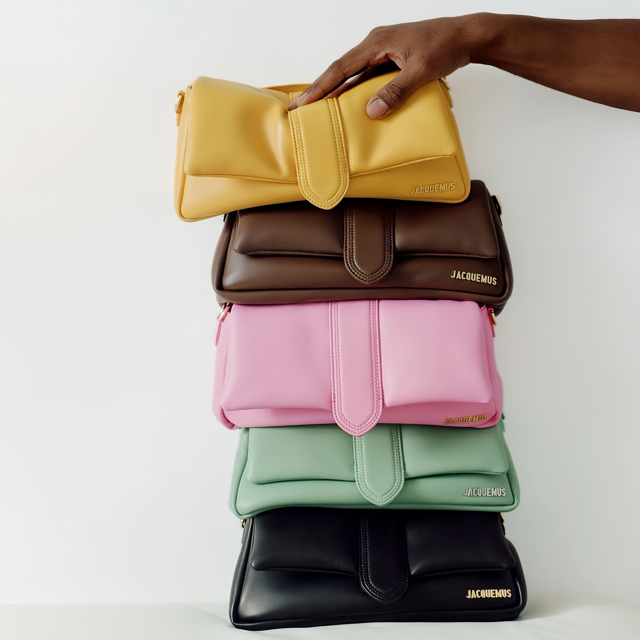 NIGO Jacquemus Women's Ladies Solid Colour Lambskin Soft Leather Shoulder Crossbody Handbag Bag Bags #nigo97825