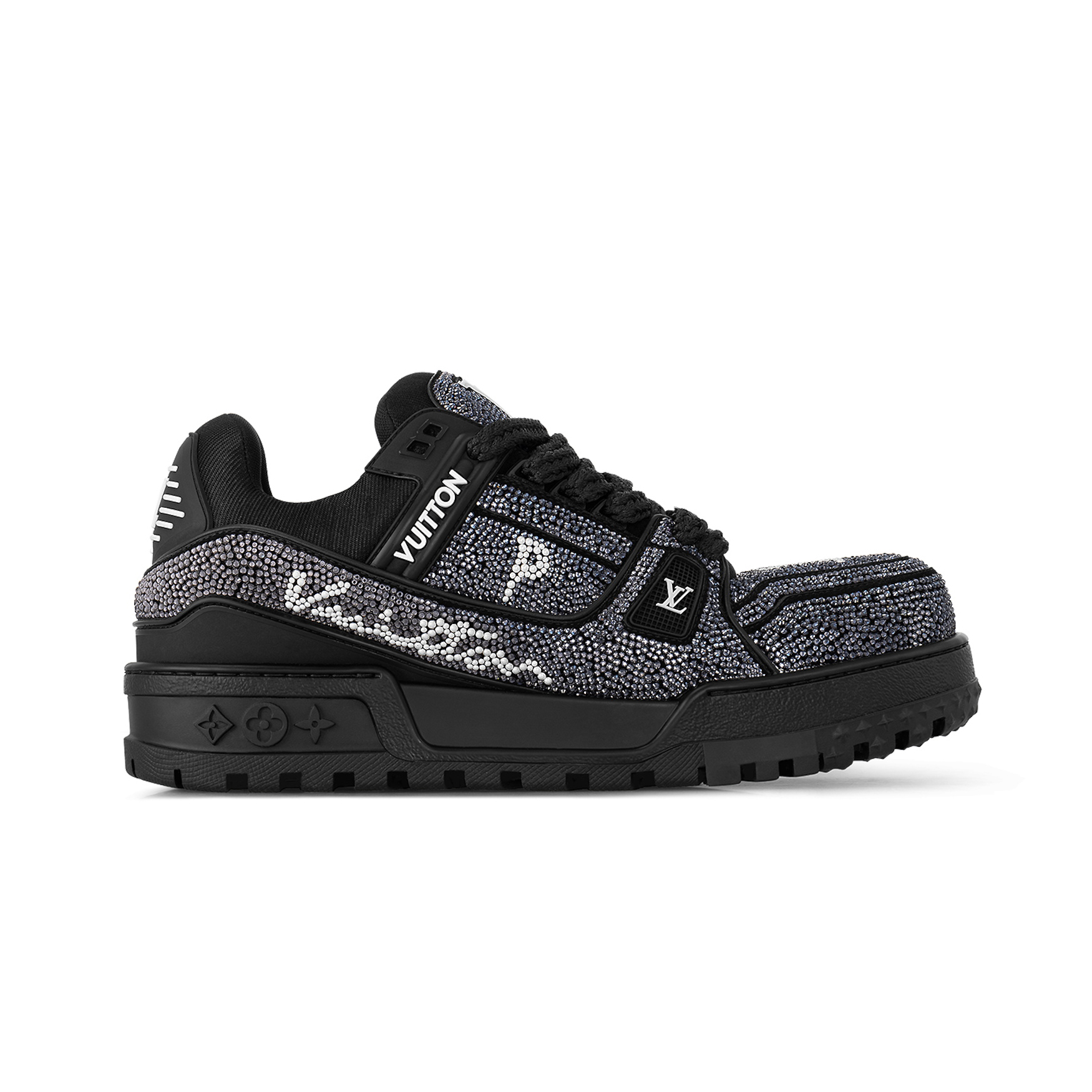 NIGO Louis Vuitton LV Trainer Maxi Sneaker Men's Round Toe Full Printed Studded Lace Up Low Top Board Shoes #nigo97835