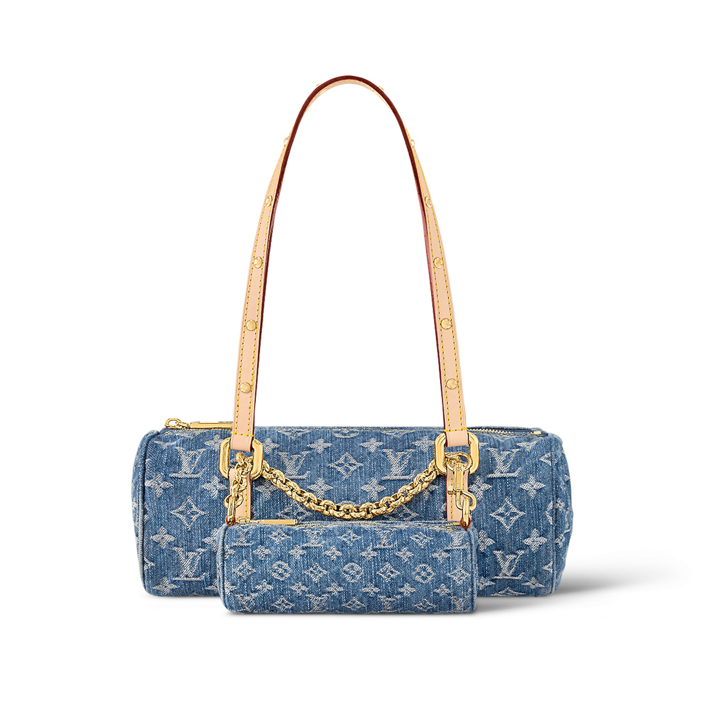 NIGO Louis Vuitton Women's Blue Monogrammed Zip Closure Denim Tote Shoulder Papillon Handbag Bag Bags #nigo97827