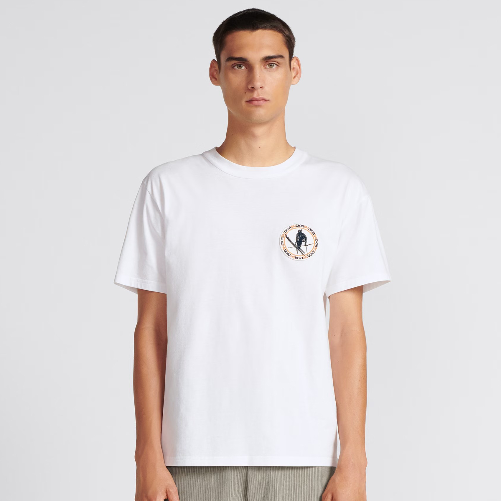 NIGO Dior Men's Summer Embroidered Round Label Solid Colour Round Neck Cotton Short Sleeve T-Shirt #nigo97823