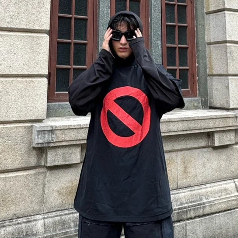 NIGO Balenciaga Men Women Spring Summer Fashion High Street Loose Casual Short Sleeve Printed Cotton Black T-shirt Ngvp #nigo7586