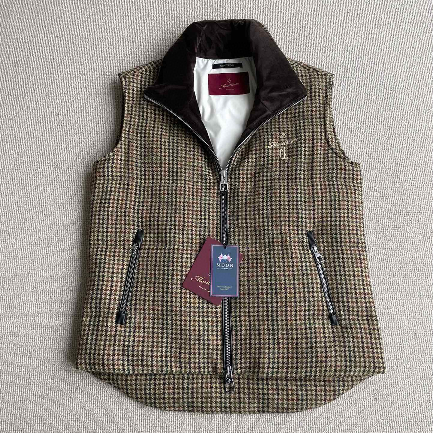 NIGO Montecore Men's Winter Chippendale Warm Tweed Wool Puffer Down Vest Jacket #nigo97837