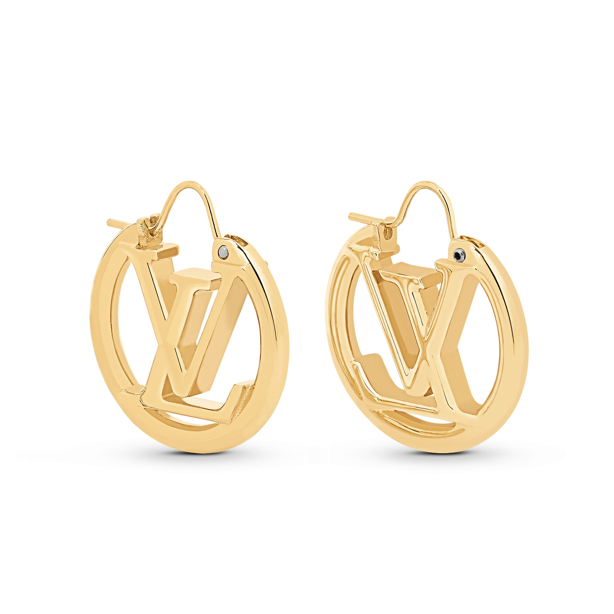 NIGO Louis Vuitton Women's Gold Round LV Logo Metal Earrings Jewellery #nigo97863