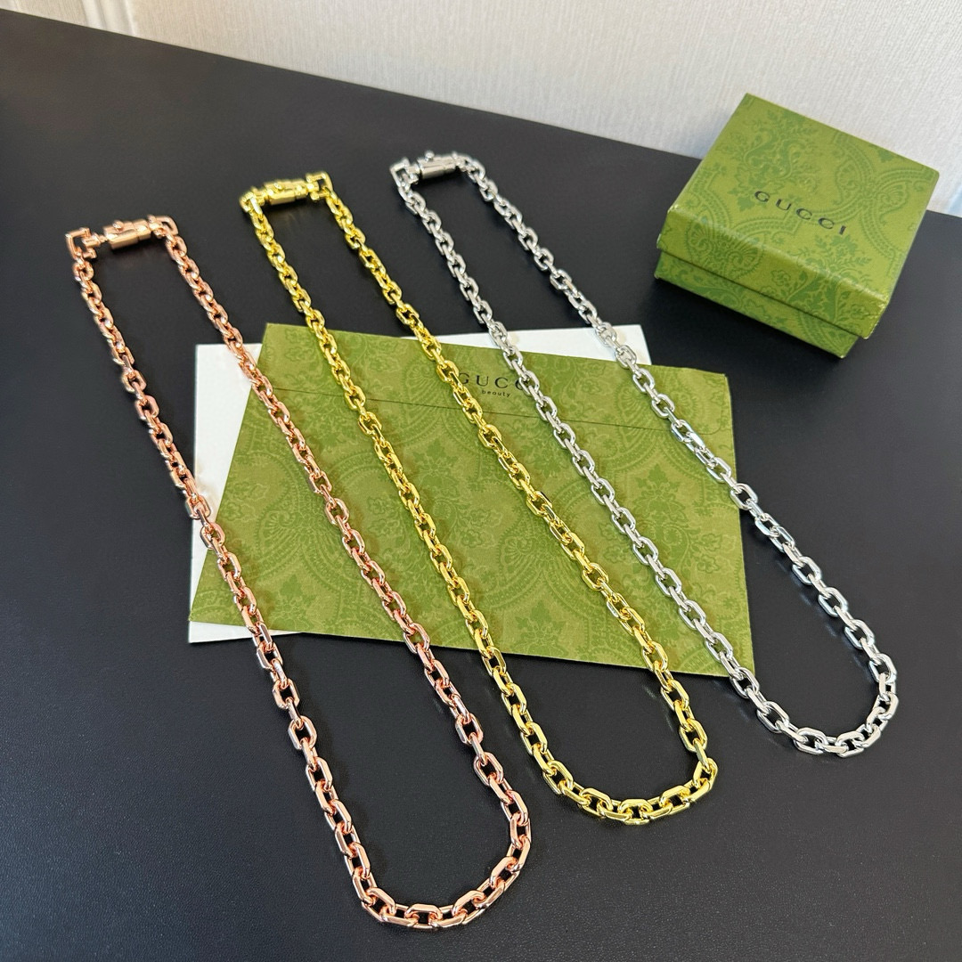 NIGO Gucci Men's and Women's 1961 Jackie Chain Decorative Solid Colour Necklace Jewellery #nigo97879