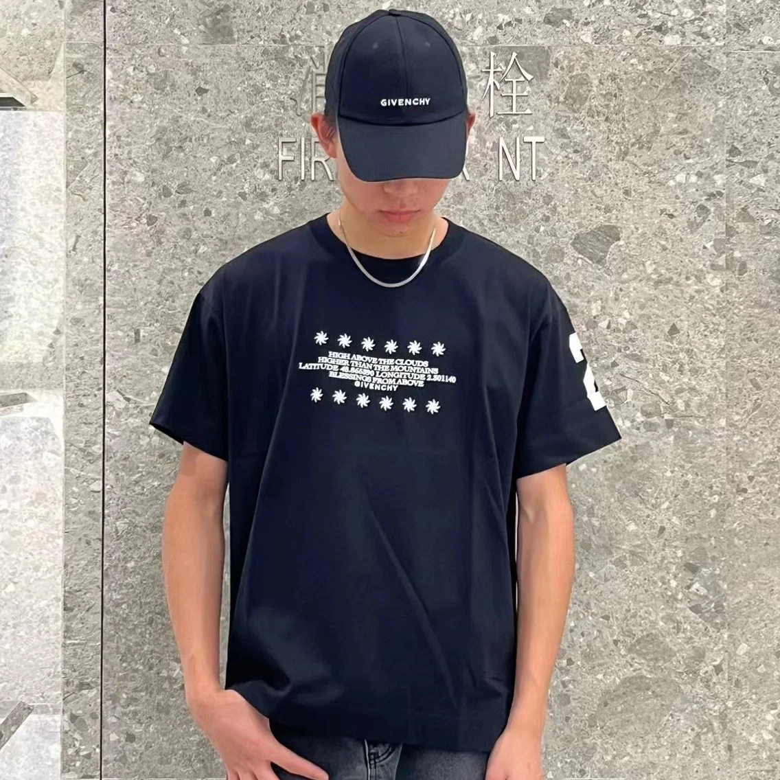 NIGO Givenchy Men's Summer Black Graffiti Logo Round Neck Cotton Short Sleeve T-Shirt #nigo97882