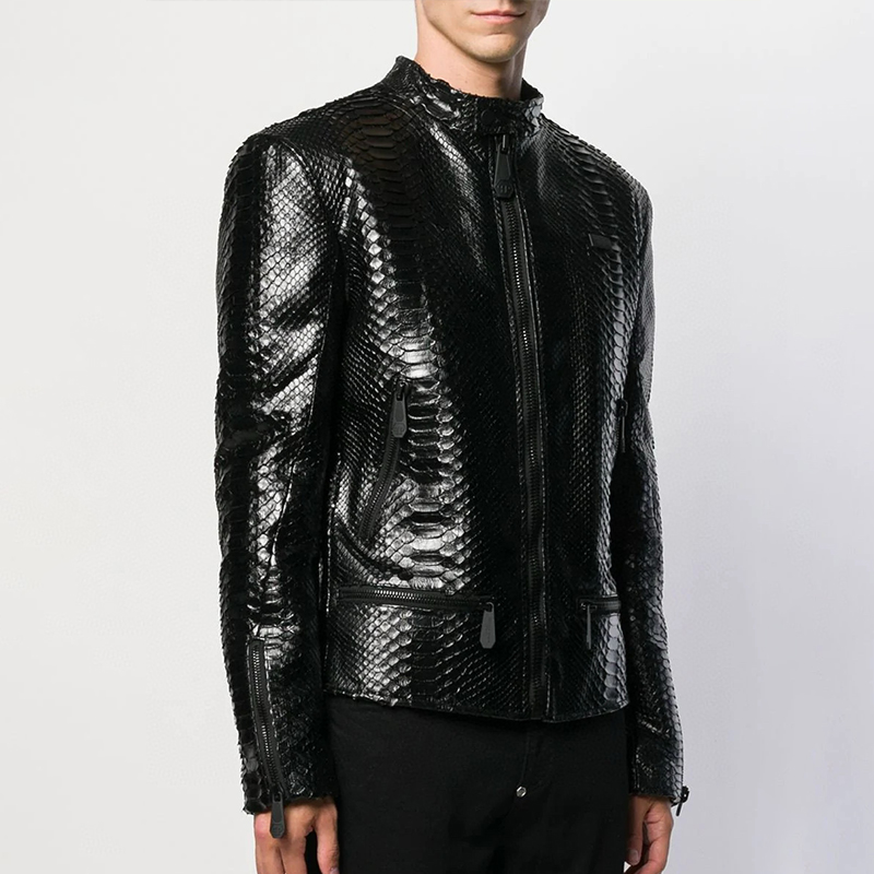 NIGO Philipp Plein Men's Spring And Fall Fashion Trend Biker Jacket Three-dimensional Python Leather Jacket Luxury Coat Ngvp #nigo8585