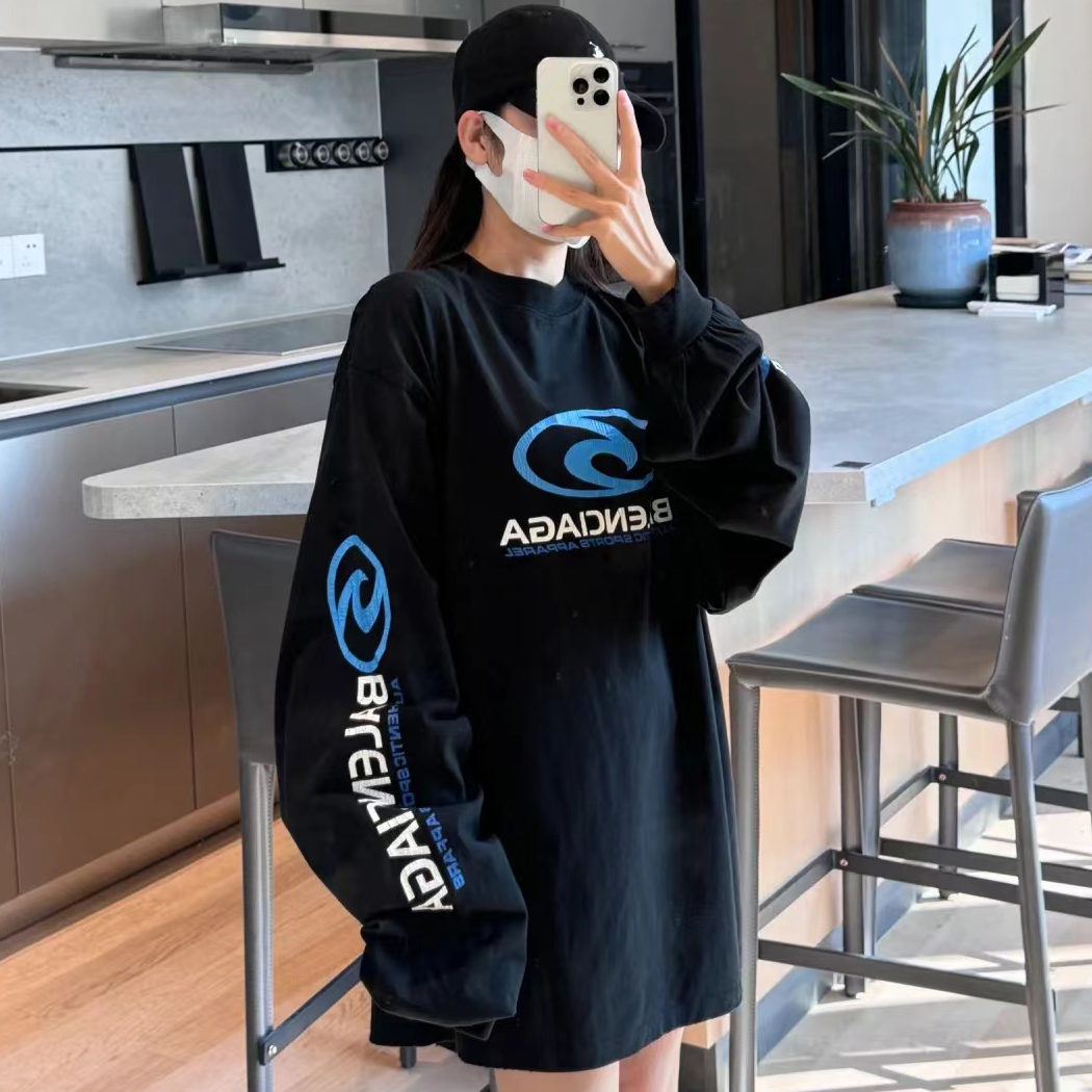 NIGO Balenciaga Men's and Women's Spring and Autumn Letter Printed Round Neck Cotton Raglan Sweatshirt Pullover #nigo97891