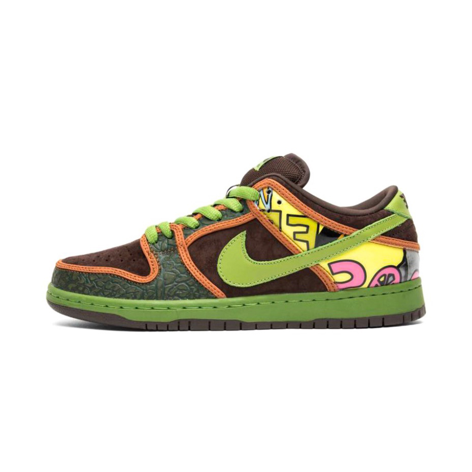 NIGO Nike Men's And Women's Brown Green Non-Slip Wear Resistant Low-Top Suede Leather Board Shoes Sneakers #nigo97898