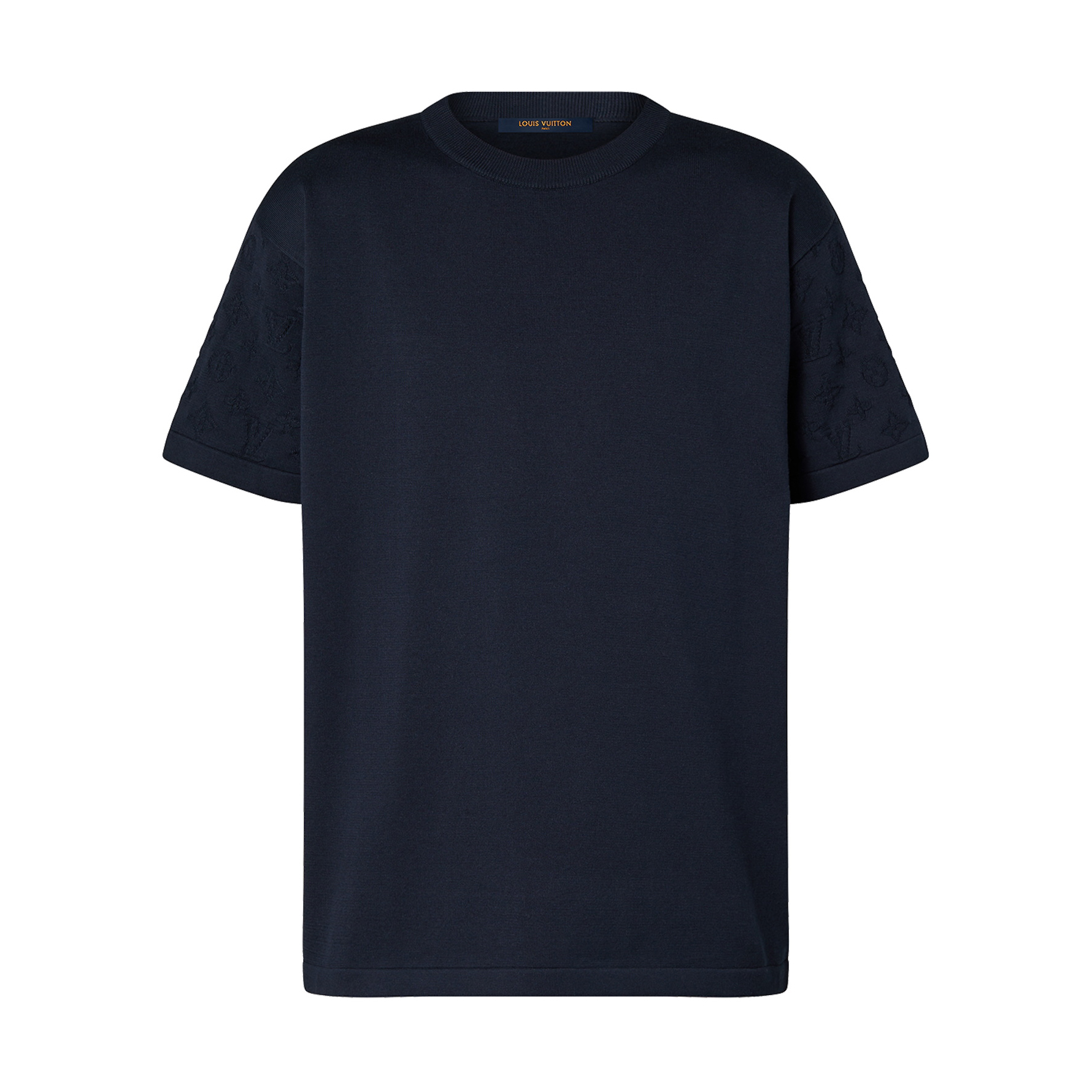 NIGO Louis Vuitton Men's Summer Letter Jacquard Pattern Navy Round Neck Cotton Short Sleeve T-Shirt #nigo97886