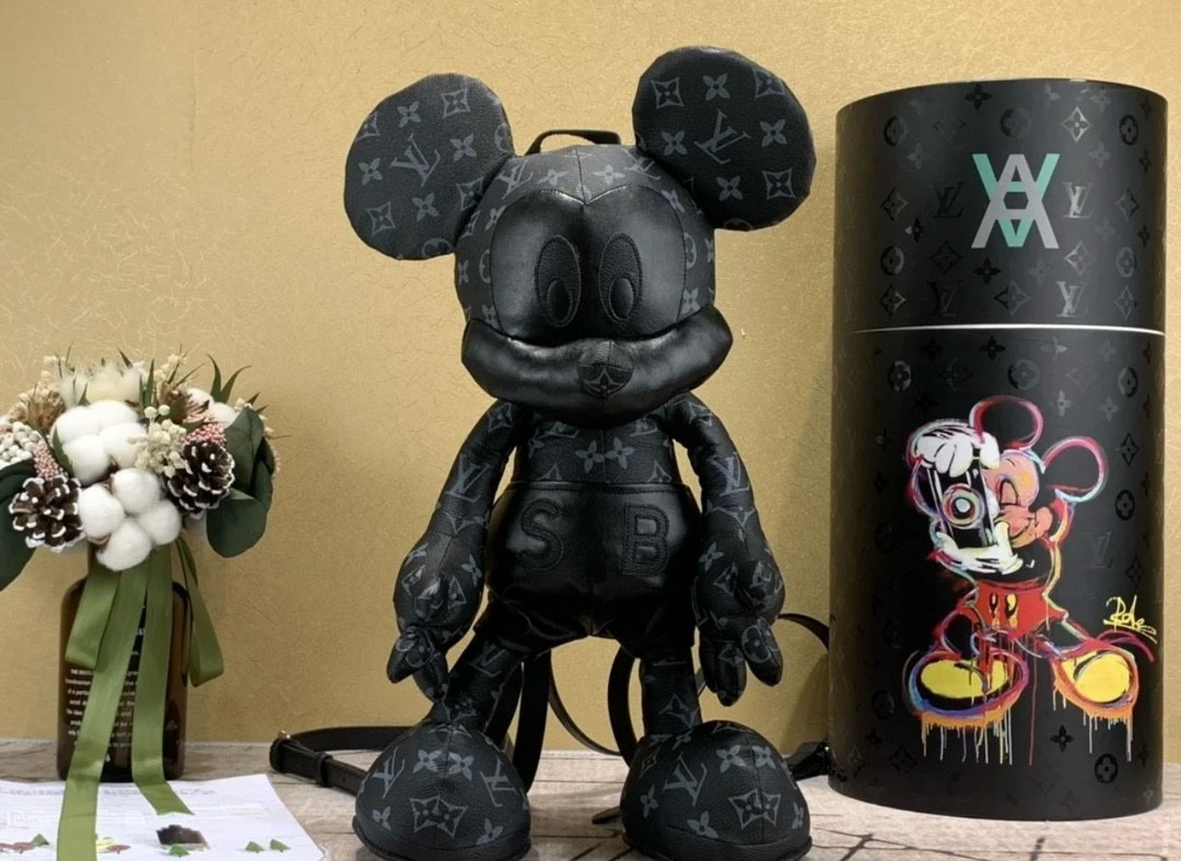 NIGO Louis Vuitton Lv X Disney X APPortfolio Black Leather Mickey Doll Shoulder Crossbody Bag Bags #nigo97938