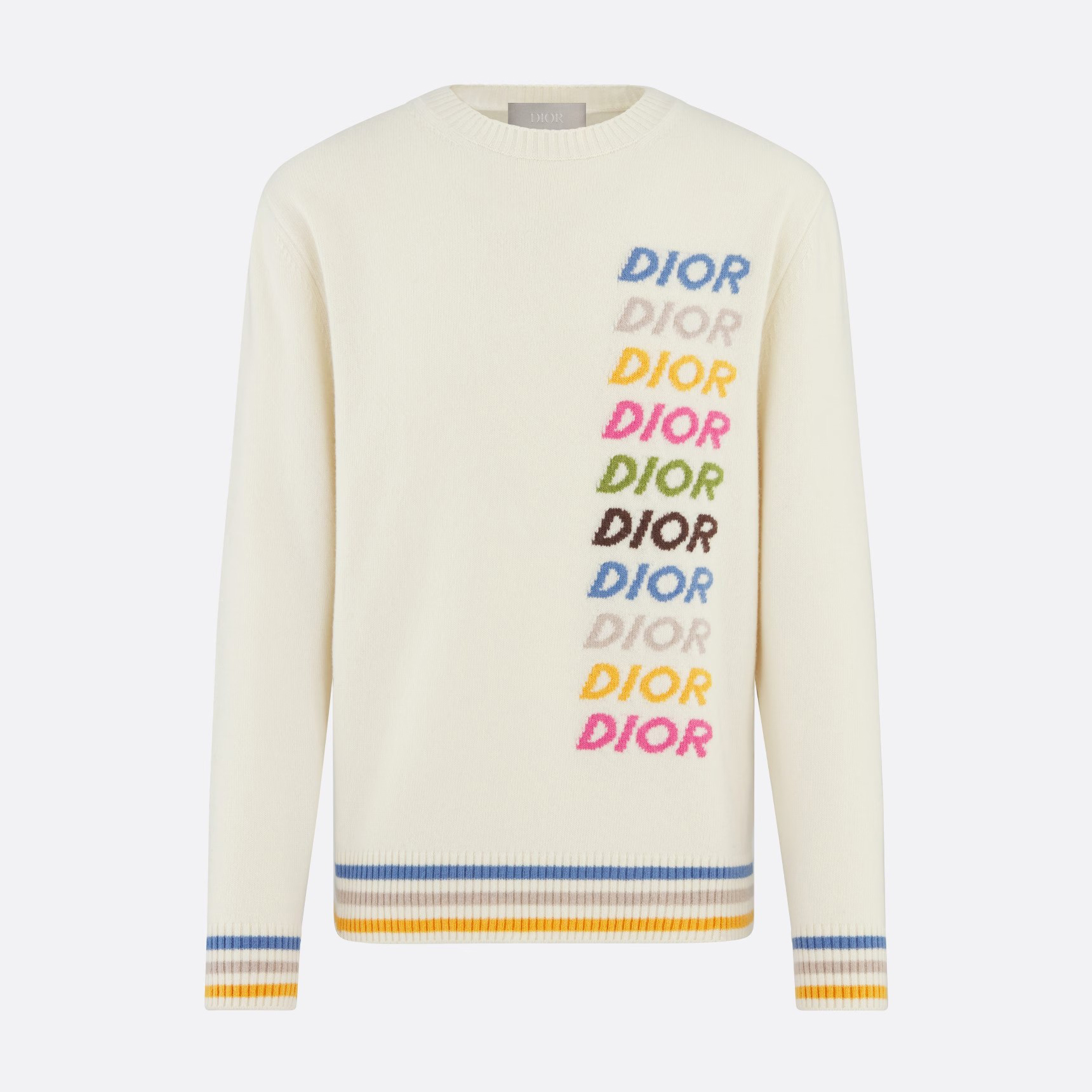 NIGO Dior Men's Spring & Autumn Colorful Logo Letter Embroidery Crew Neck Cashmere Sweater Pullover #nigo97942