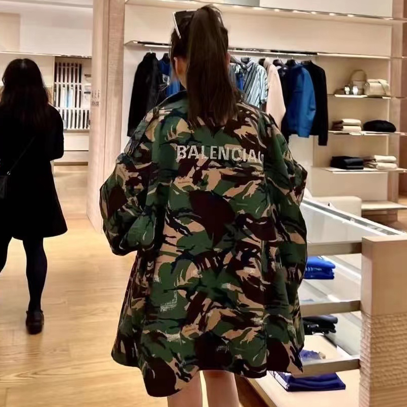 NIGO Balenciaga Men's Fall/Winter Rhinestone Letter Logo Camouflage Zipper Single Breasted Button Jacket #nigo97935