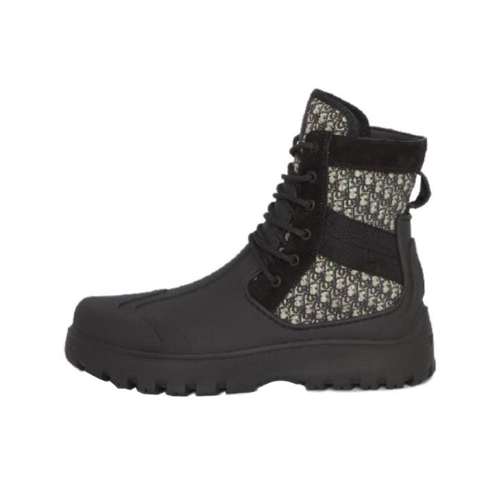 NIGO Dior Men's Fall And Winter Models Lace Up Round Toe High Top Thick Bottom Martin Boots Shoes #nigo97954