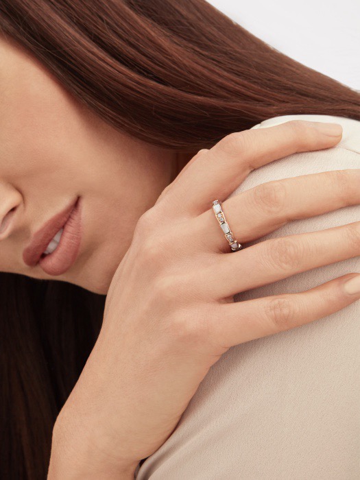 NIGO Bvlgari Men's and Women's Serpenti Viper Patchwork Snake Scale 18K Rose Gold Ring Jewelry #nigo97958