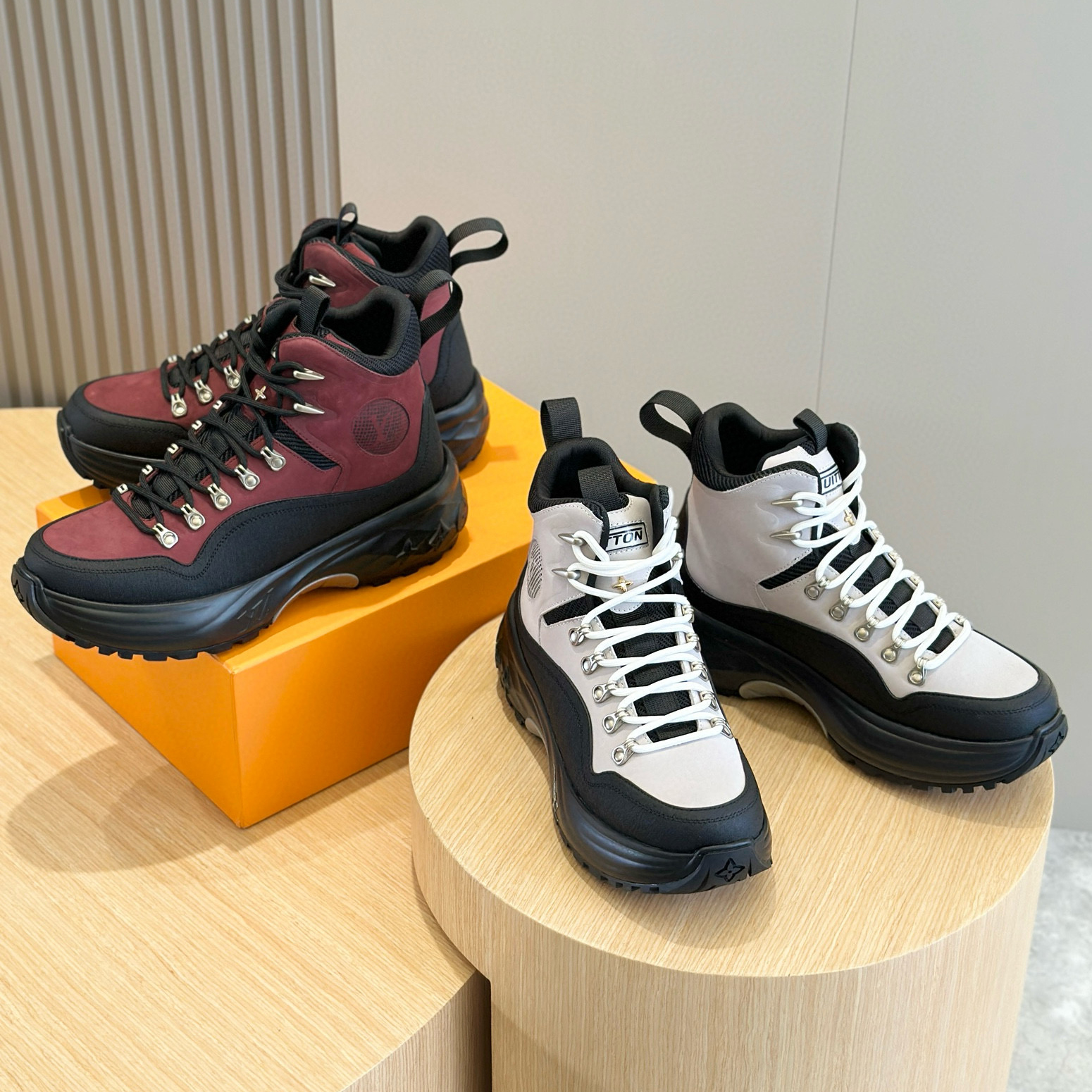 NIGO Louis Vuitton Men's Fall And Winter Round Head Lace Up Thick Bottom High Top Shoes #nigo97955