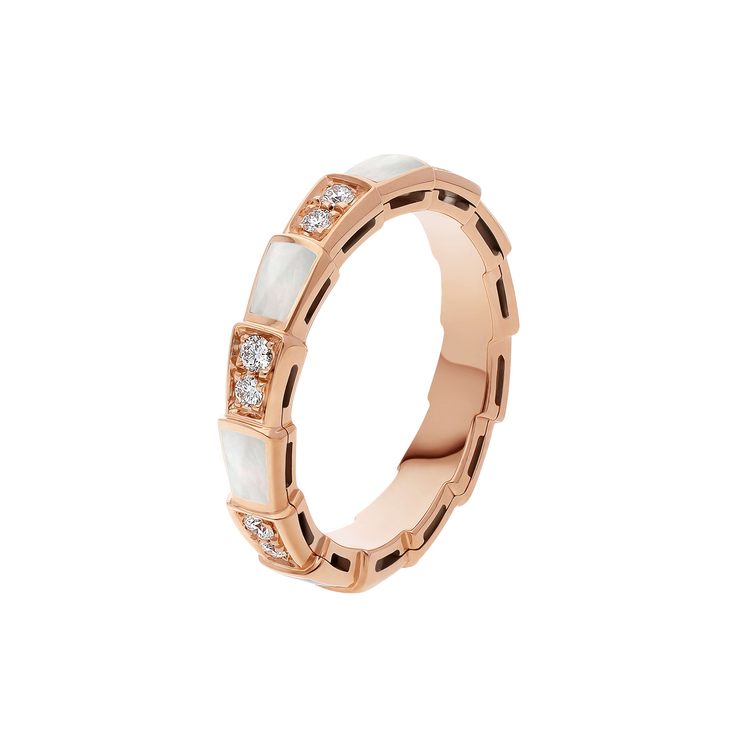 NIGO Bvlgari Men's and Women's Serpenti Viper Patchwork Snake Scale 18K Rose Gold Ring Jewelry #nigo97958