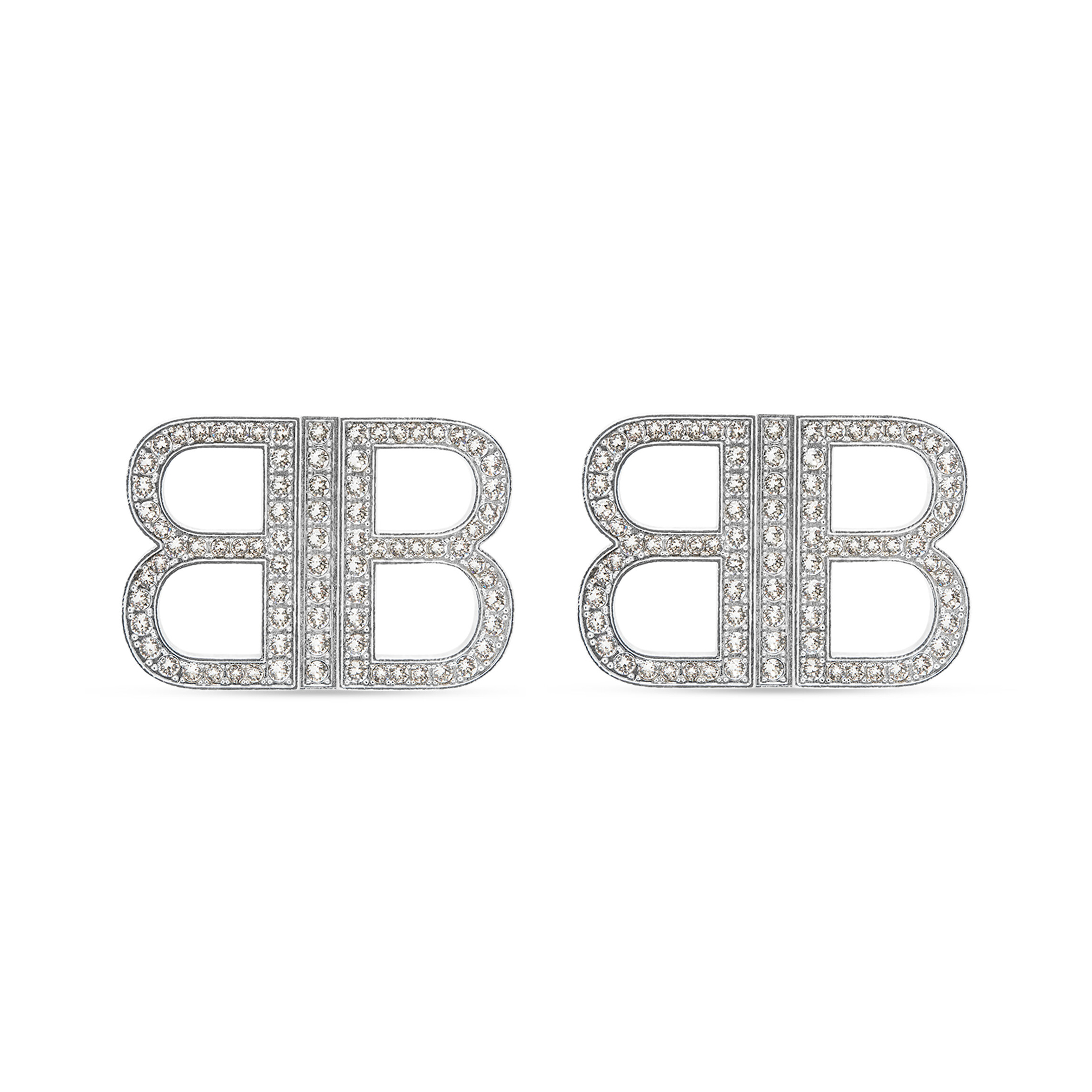 NIGO Balenciaga Women's Metal Brass Full Diamond BB Solid Color Stud Earrings Jewelry #nigo97961