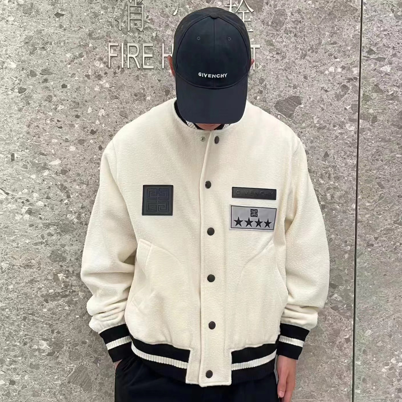 NIGO Givenchy Men's Fall/Winter Black and White Patchwork Casentino Wool Single Breasted Jacket #nigo97953