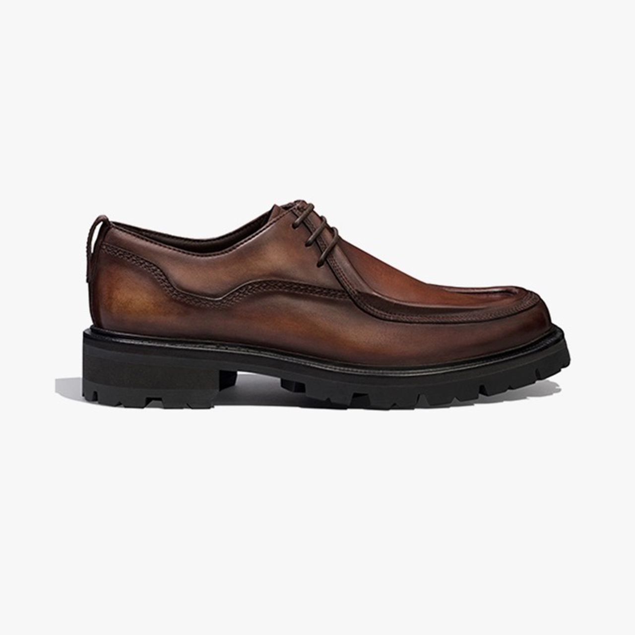 NIGO Berluti Men's Four Seasons Temperament Brown Cowhide Chunky Heel Formal Leather Shoes Ngvp #nigo7660
