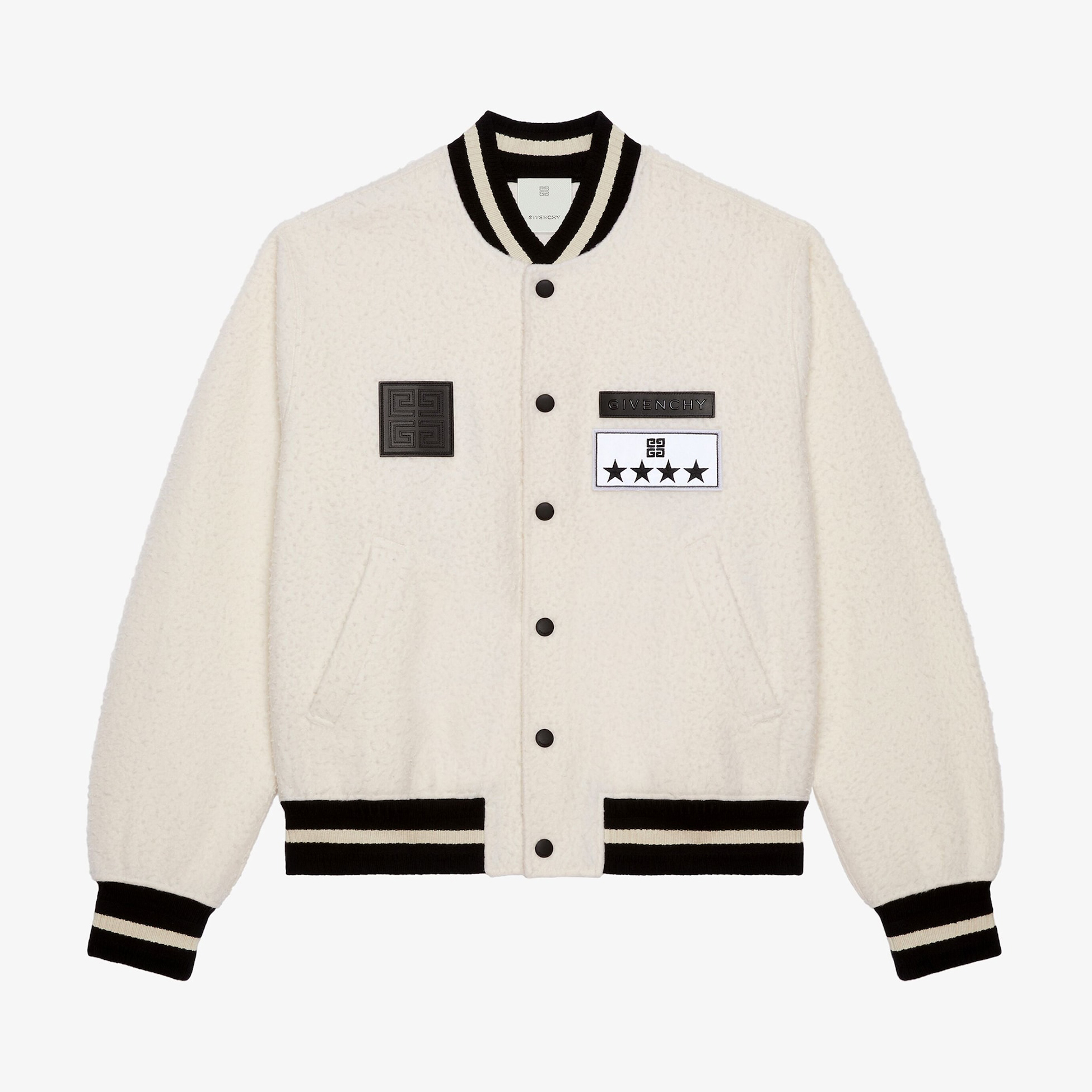 NIGO Givenchy Men's Fall/Winter Black and White Patchwork Casentino Wool Single Breasted Jacket #nigo97953