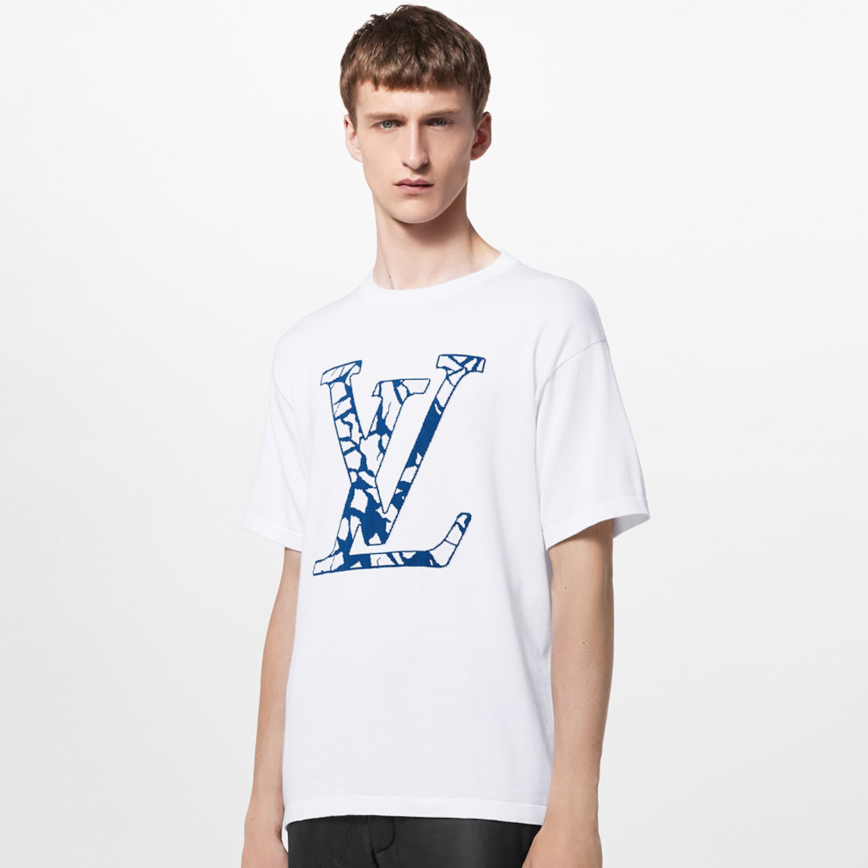 NIGO Louis Vuitton Men's Summer Logo Letter Print White Cotton Short Sleeve Fitted Straight T-Shirt #nigo97965