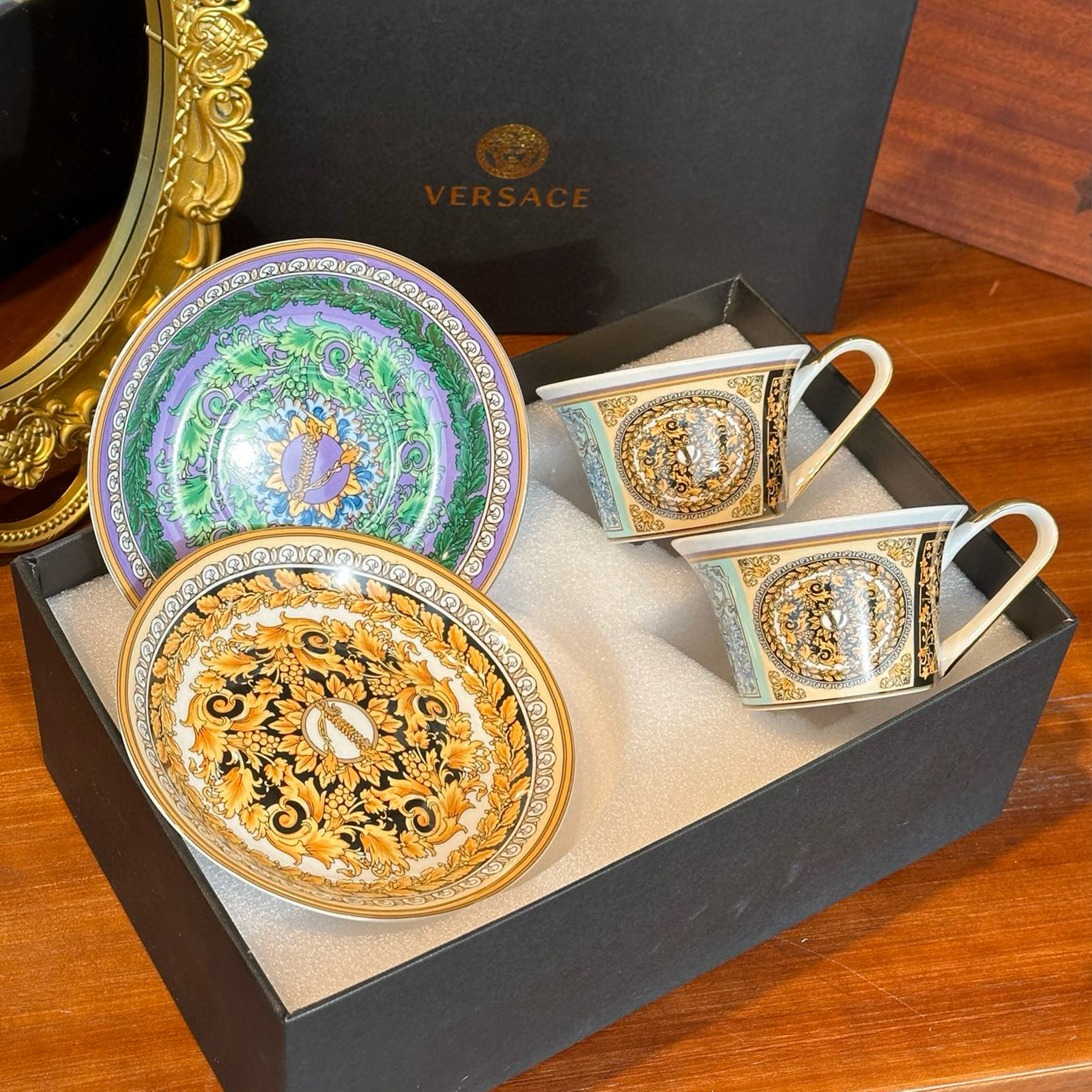 NIGO Versace Logo Printing Fashion Retro Court Style Coffee Cup Tea Set Two Pieces #nigo97967
