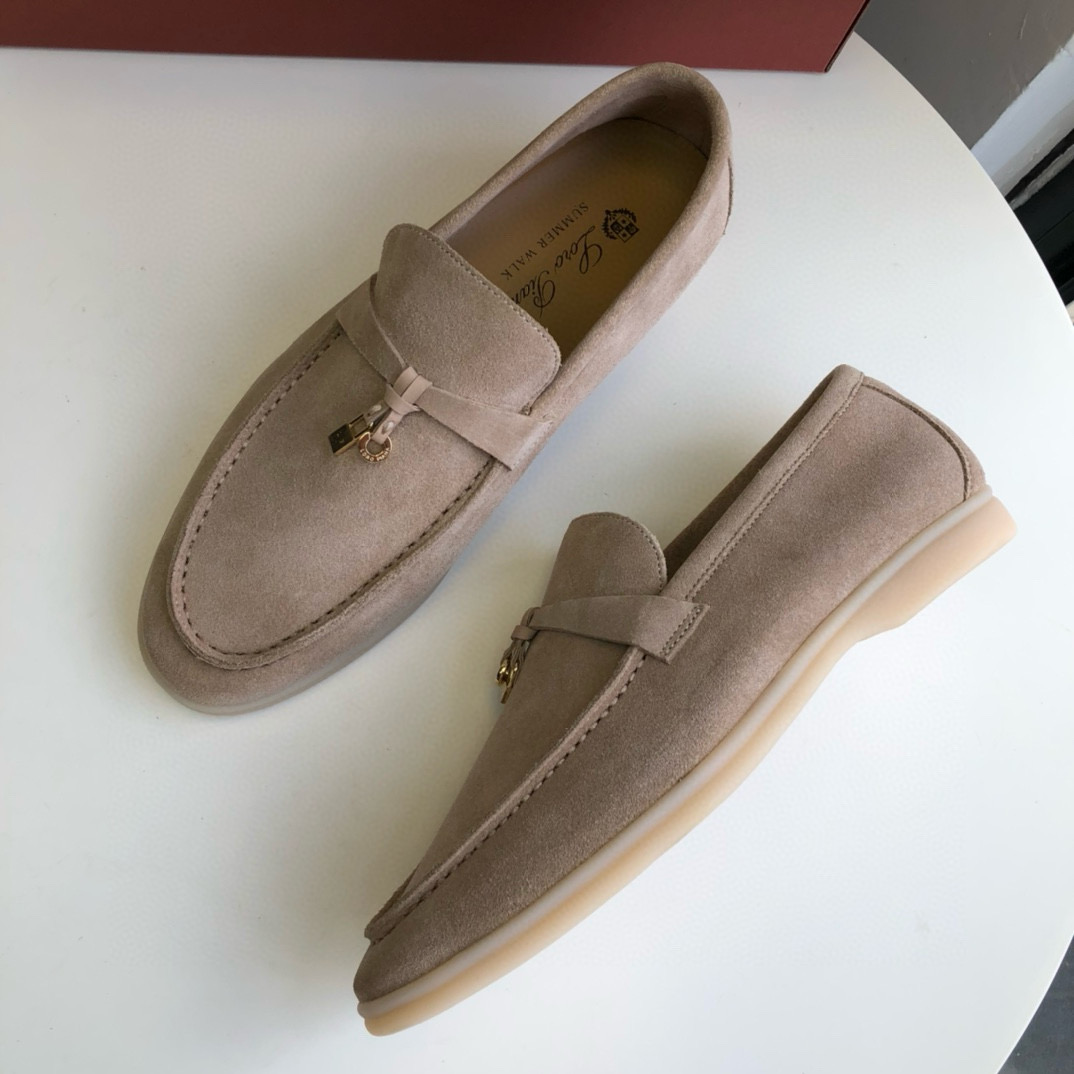 NIGO Loro Piana Men's Solid Color Suede Leather Pendant Flat Loafers Shoes #nigo97974