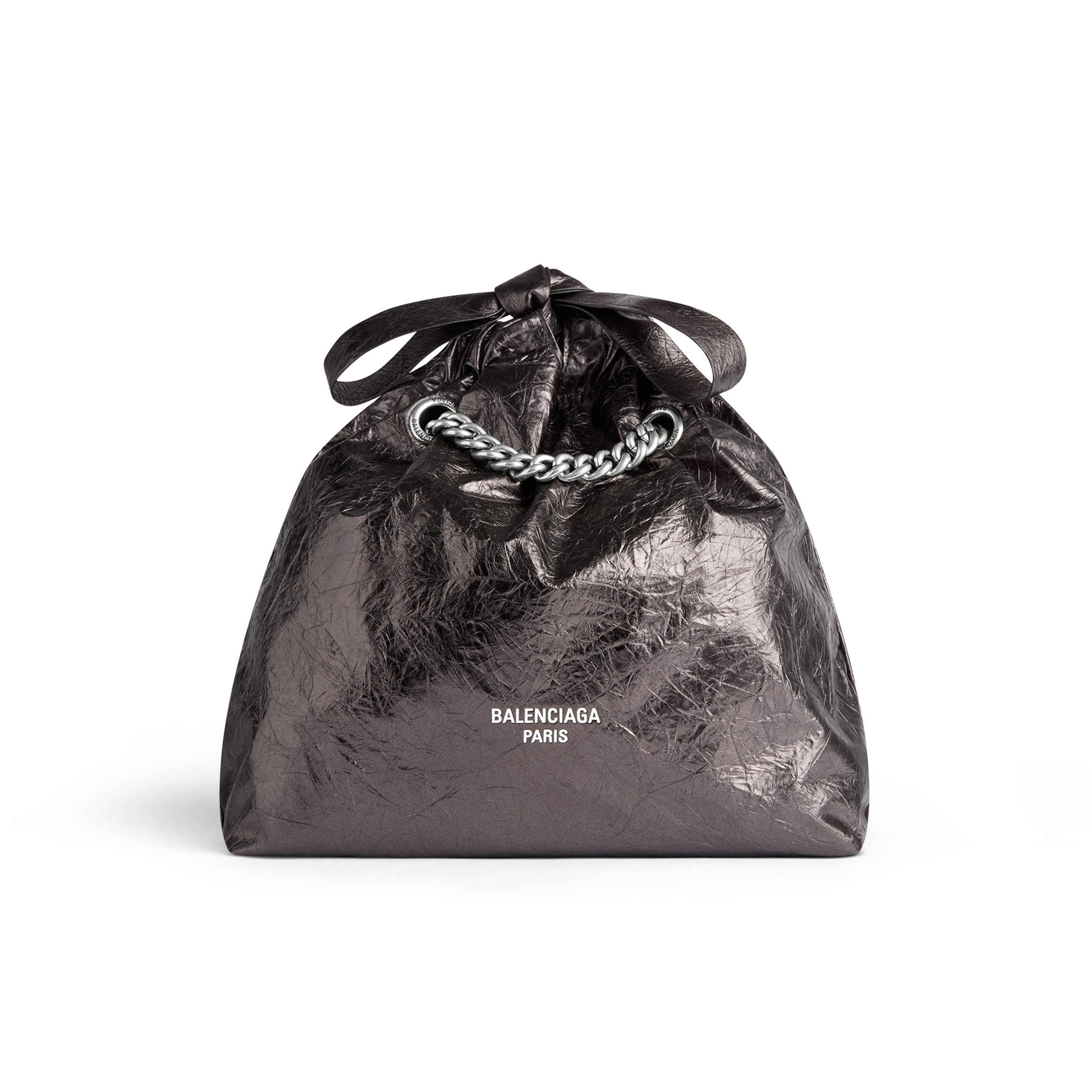 NIGO Balenciaga Crush Women's Cowhide Logo Printed Drawstring Closure Denim Shoulder Handbag Bag Bags #nigo97977