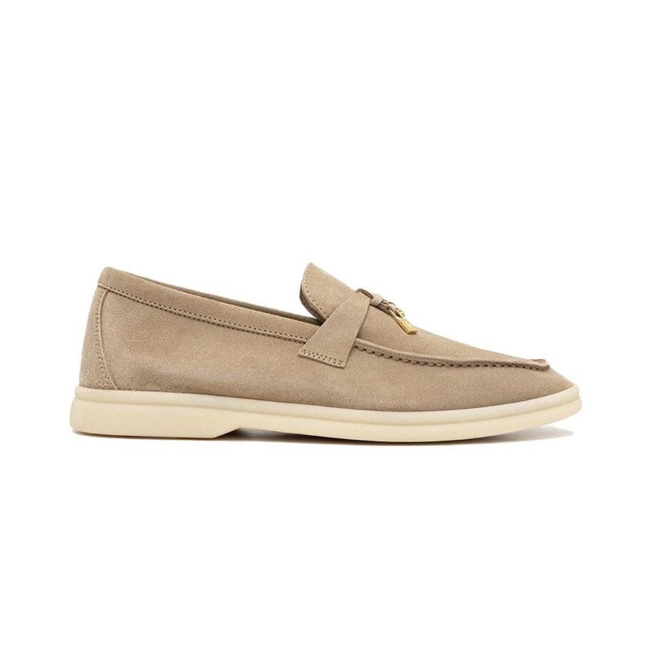 NIGO Loro Piana Men's Solid Color Suede Leather Pendant Flat Loafers Shoes #nigo97974