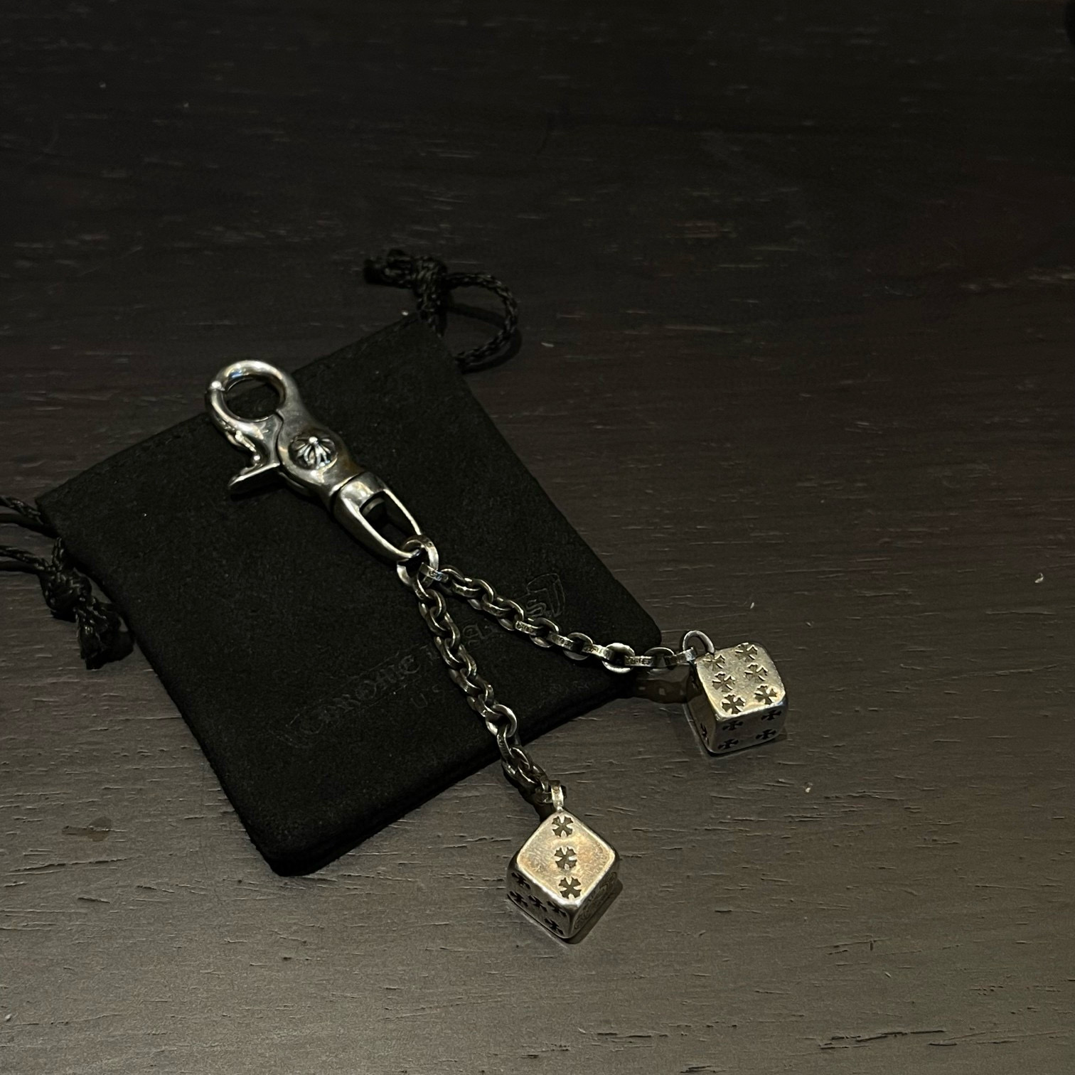 NIGO Chrome Hearts Vintage 925 Silver Cross Solid Dice Key chain Bag Chain Pants Chain #nigo97976