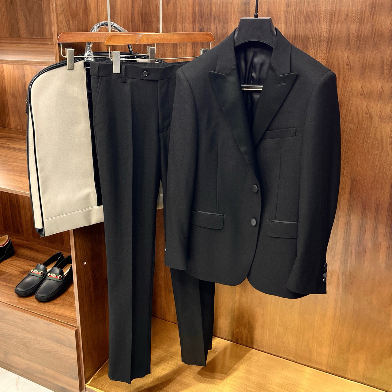 NIGO Ermenegildo Zegna Men's Spring And Fall Black Silk Satin Wool Suit Two-piece High-end Pants High Luxury Suit Jacket Ngvp #nigo7681