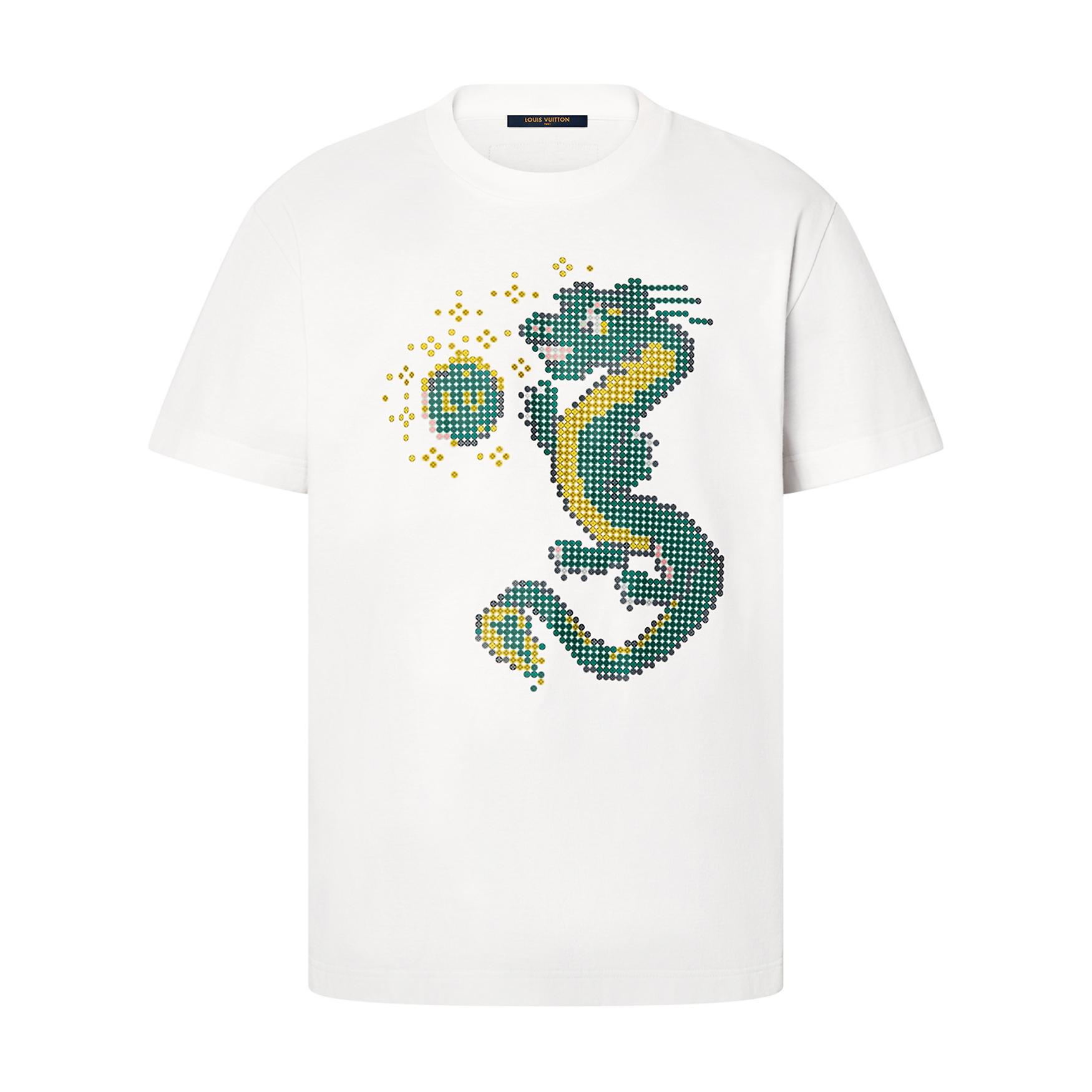 NIGO Louis Vuitton Men's Summer Year of the Dragon Printed Round Neck Cotton White Short Sleeve T-Shirt #nigo97991