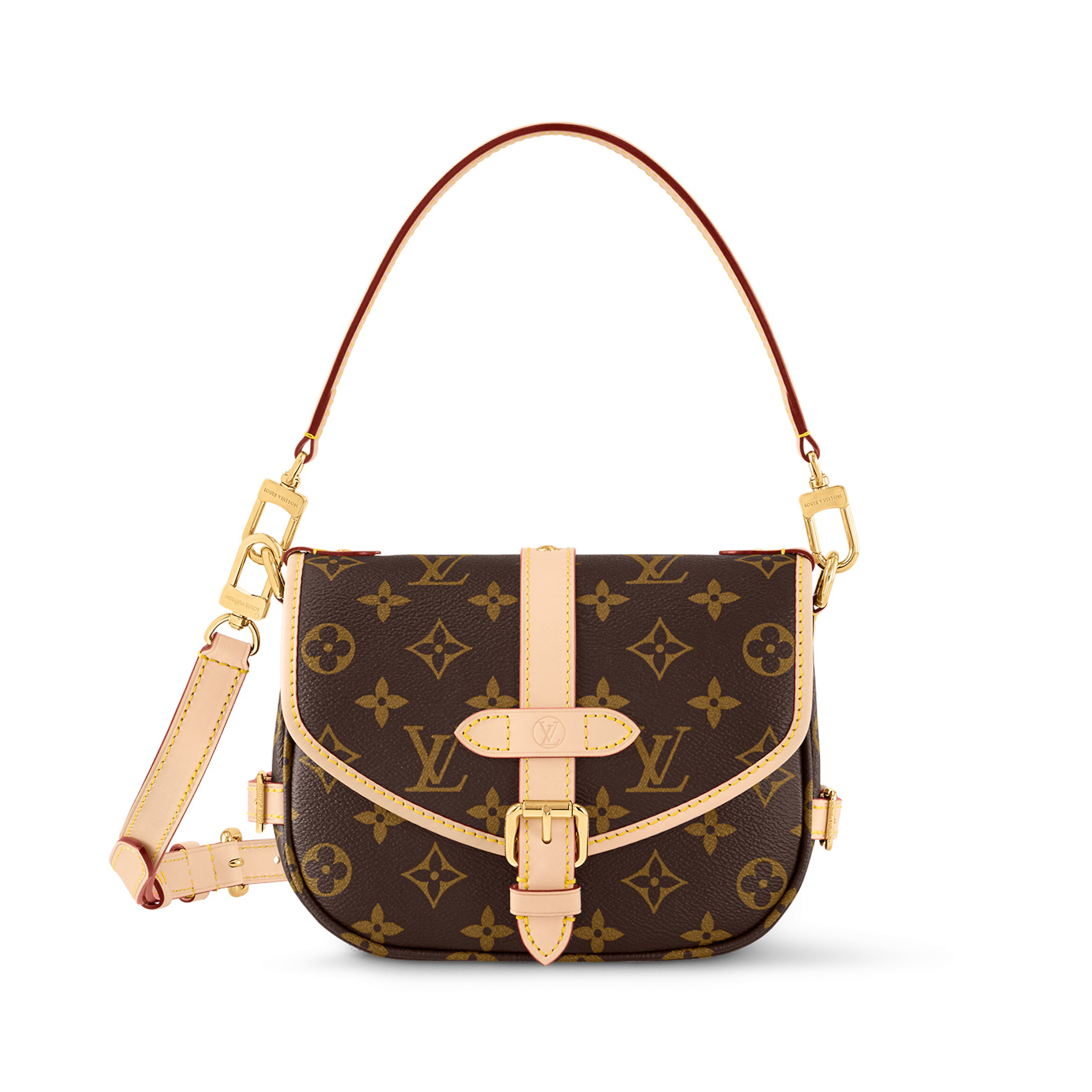 NIGO Louis Vuitton Ladies Brown Saumur BB Detachable Adjustable Shoulder Strap Coated Canvas Quilted Cowhide Shoulder Slanting Handbag Bag Bags #nigo98113