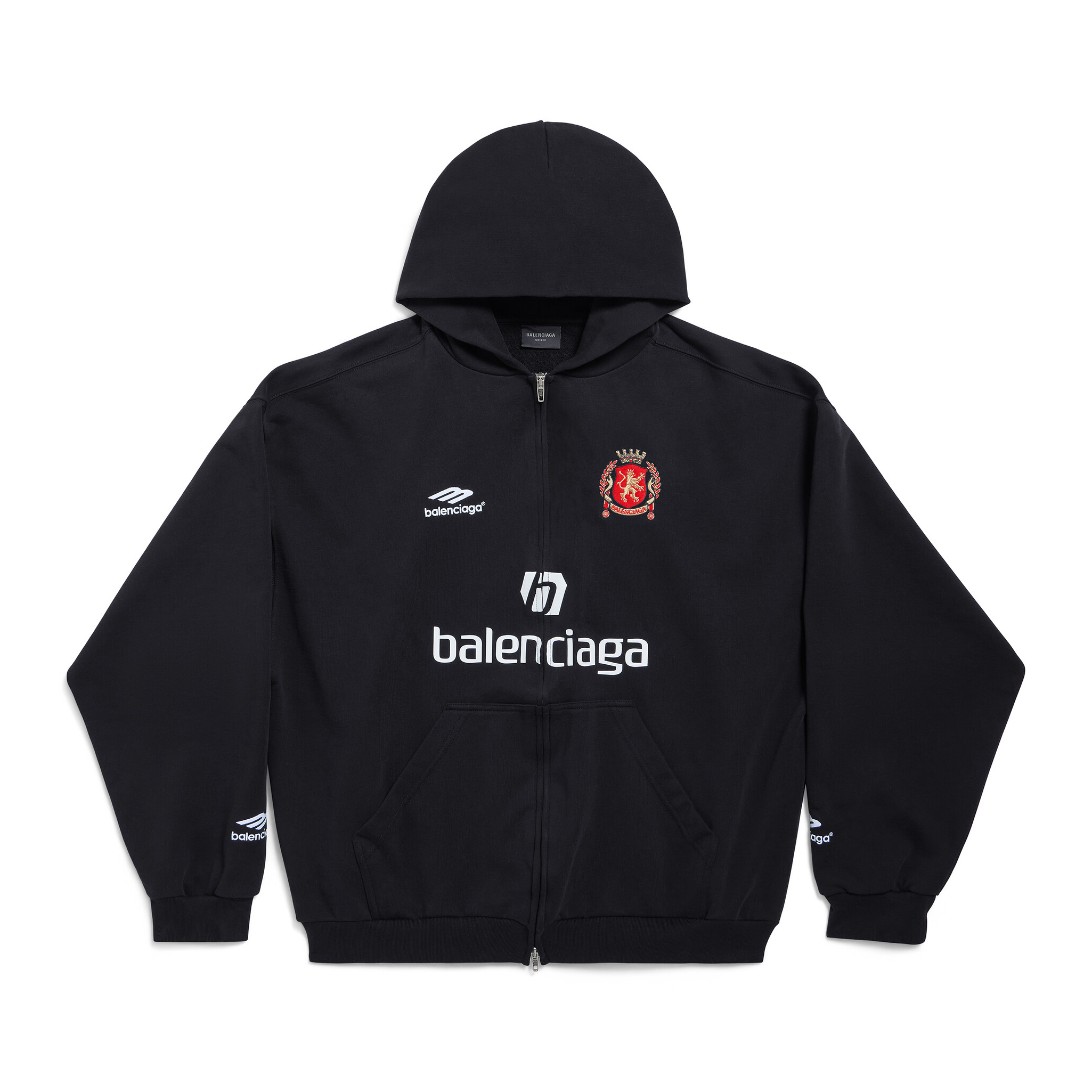 NIGO Balenciaga Men's Fall/Winter Paris Soccer Zip-Up Hoodie Medium Fit Solid Color Hooded Jacket #nigo97993