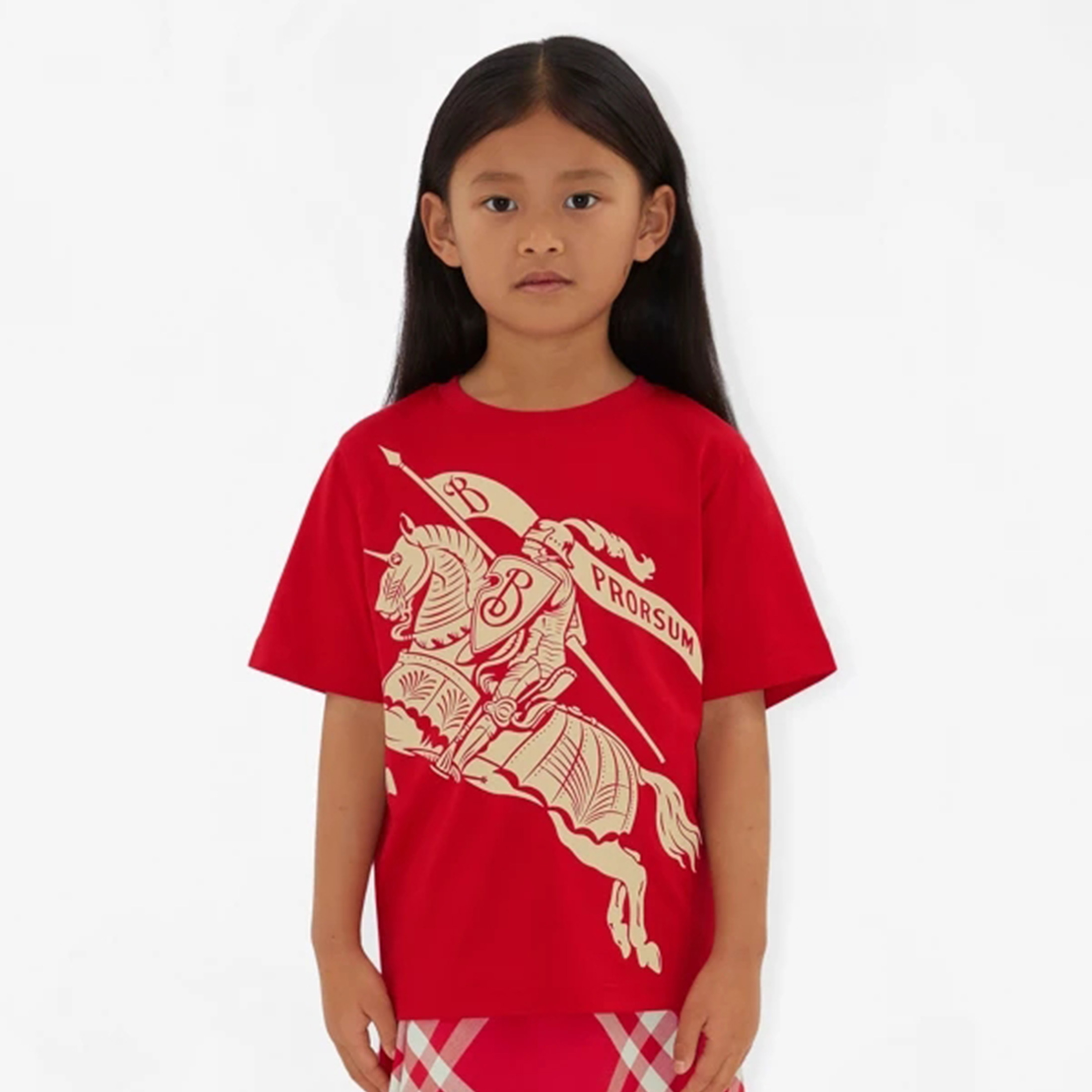 NIGO Burberry Kid's Summer Red EKD Cotton Round Neck Short Sleeve T-Shirt #nigo31254