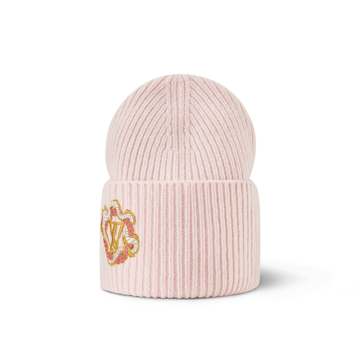 NIGO Louis Vuitton Women's Autumn and Winter Embroidery Pan Long Patch Logo Pink Woolen Fleece Hat Scarf Set #nigo98115