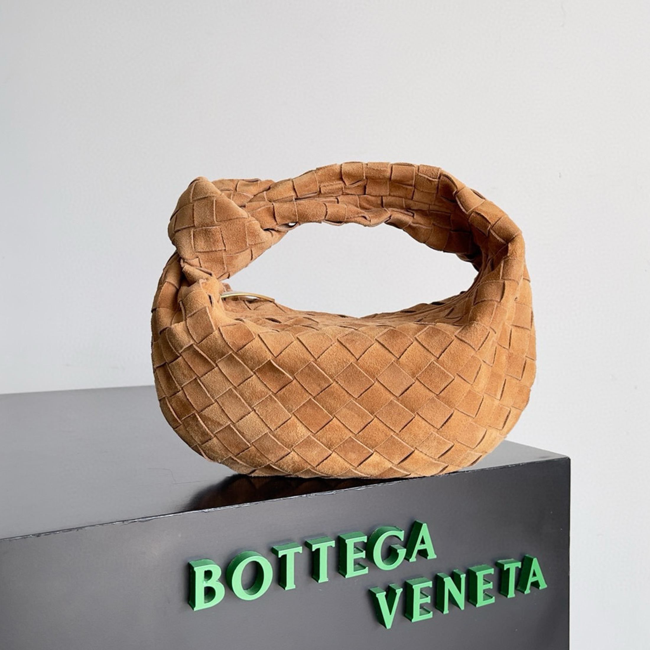 NIGO Bottega Veneta Women's Solid Color Fashion Woven Zipper Closure Suede Handbag Shoulder Bag #nigo7694