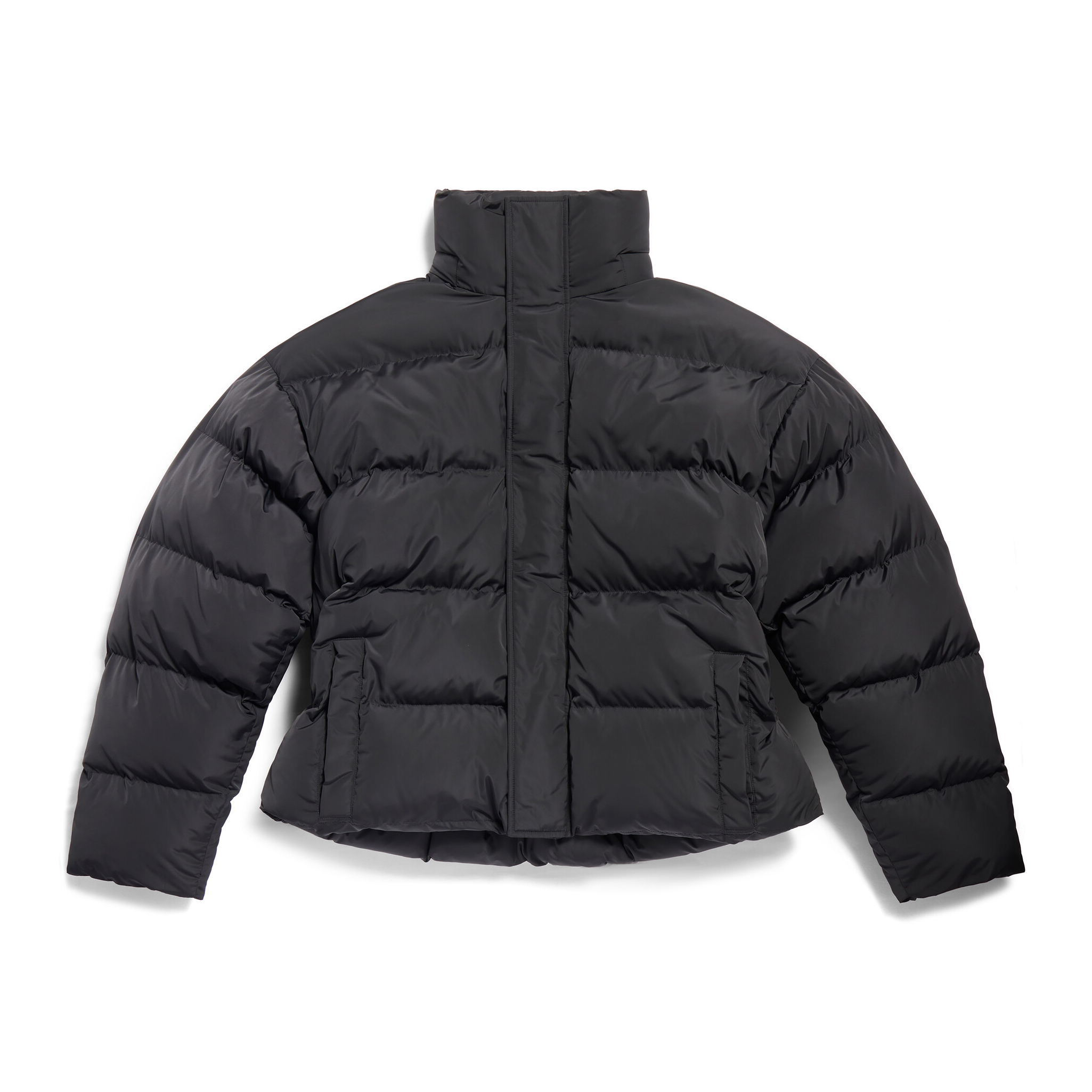 NIGO Balenciaga Men's Winter Flame Letter Logo Print Black Nylon Fabric Long Sleeve Puffer Down Jacket #nigo98137