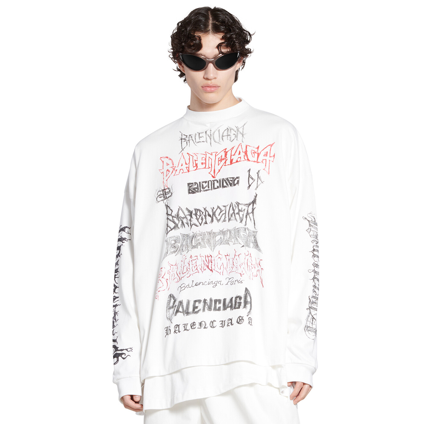 NIGO Balenciaga Men's And Women's Spring And Fall Retro Letter Silhouette Plain Knit Fabric Long Sleeve T-shirt Pullover #nigo98139