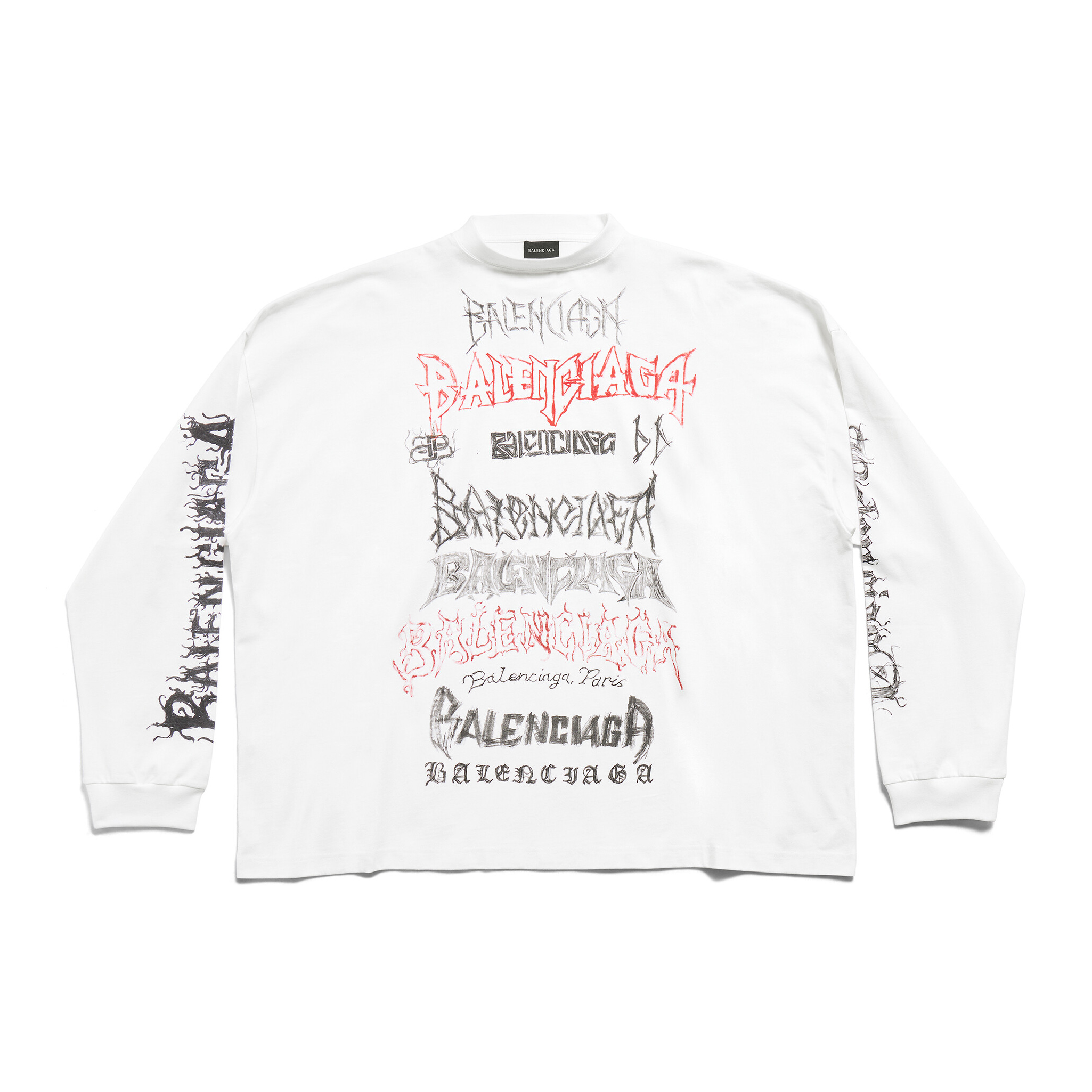 NIGO Balenciaga Men's And Women's Spring And Fall Retro Letter Silhouette Plain Knit Fabric Long Sleeve T-shirt Pullover #nigo98139
