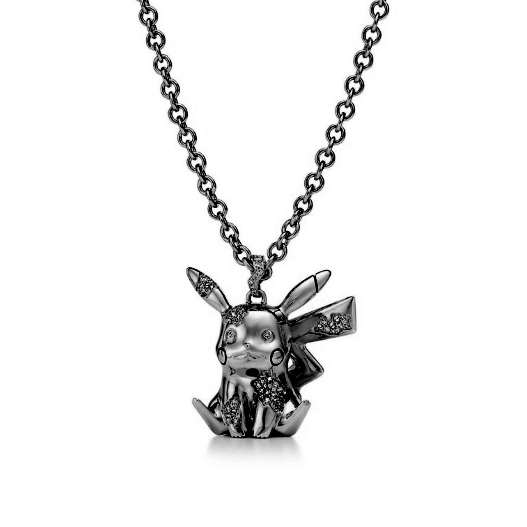 NIGO Tiffany & Co. Arsham Studio & Pokemon Co-Branded Collection Men's & Women's Black & Gold Pikachu Pikachu Necklaces Jewelry #nigo98154