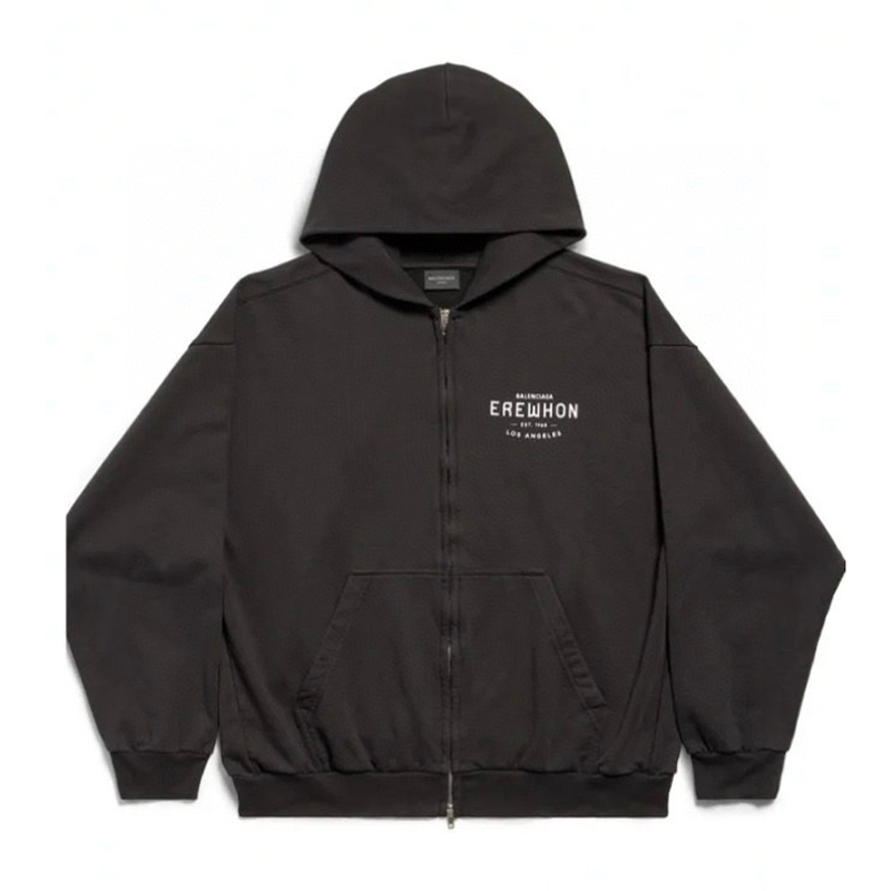 NIGO Balenciaga Men's and Women's Erewhon Collection Solid Color Cotton Zip Hooded Jacket #nigo98164