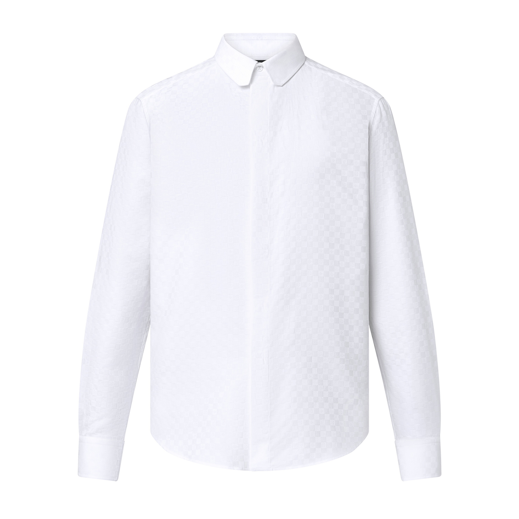 NIGO Louis Vuitton Men's DNA Collar Regular Spring and Autumn White Buttoned Lapel Checkerboard Print Long Sleeve Shirt #nigo98172