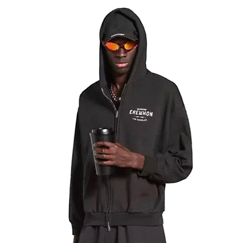 NIGO Balenciaga Men's and Women's Erewhon Collection Solid Color Cotton Zip Hooded Jacket #nigo98164
