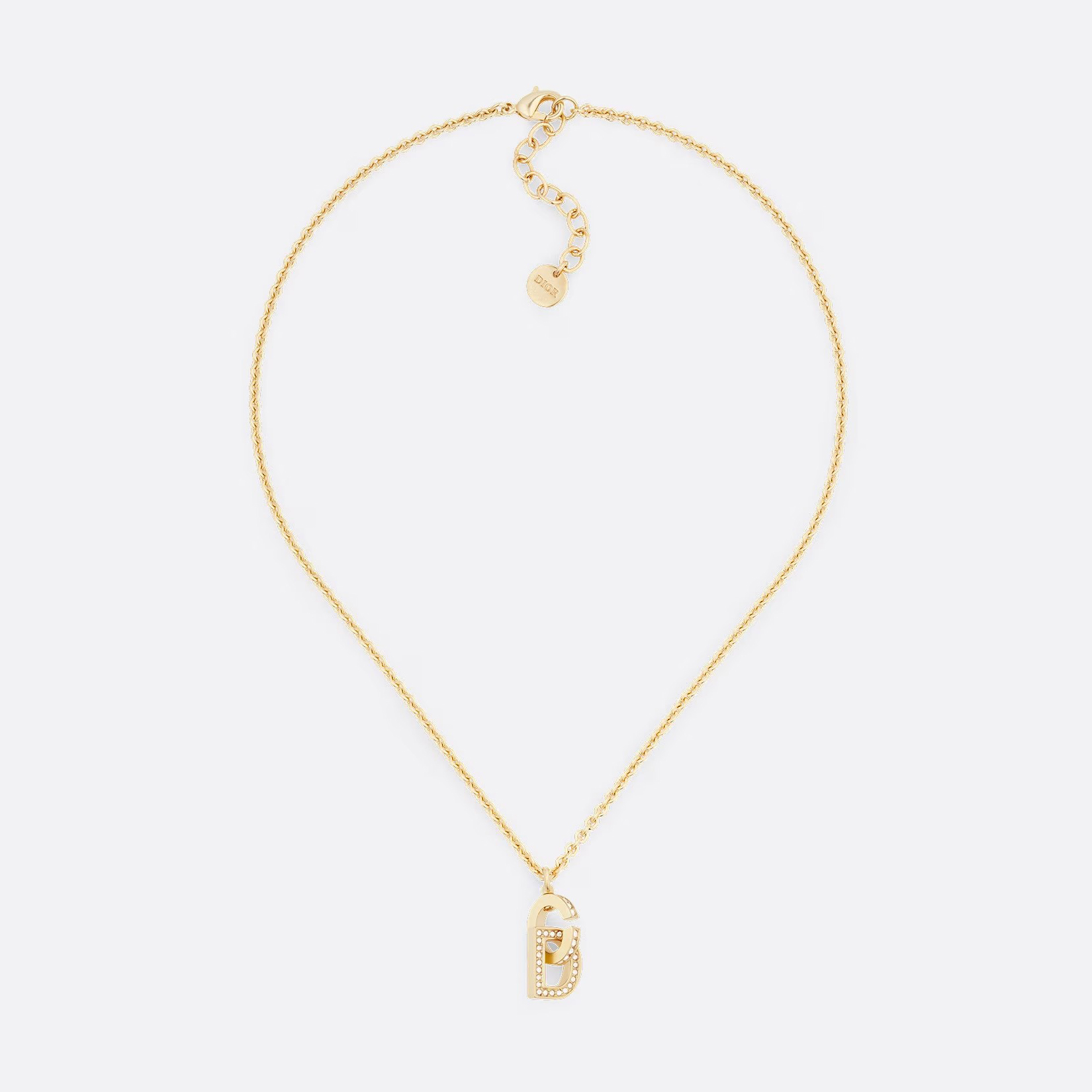 NIGO Dior Women's CD LOCK Necklace in Silver Tone Faux Crystals CD in Gold Tone Brass Jewelry #nigo98182