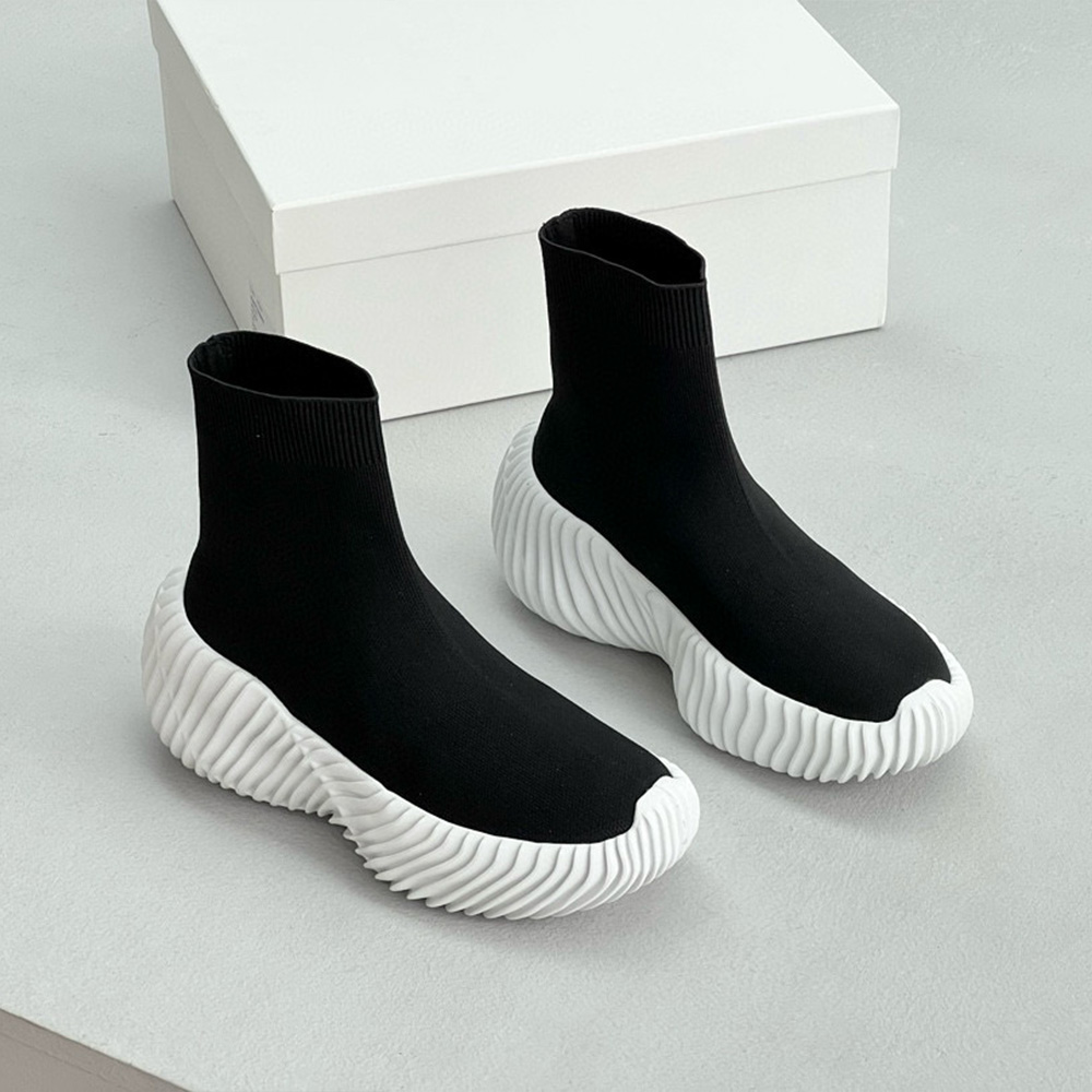 NIGO THE ROW Women's Autumn And Winter Round Toe Fashion Stretch Socks Boots Casual Shoes Ngvp #nigo7733