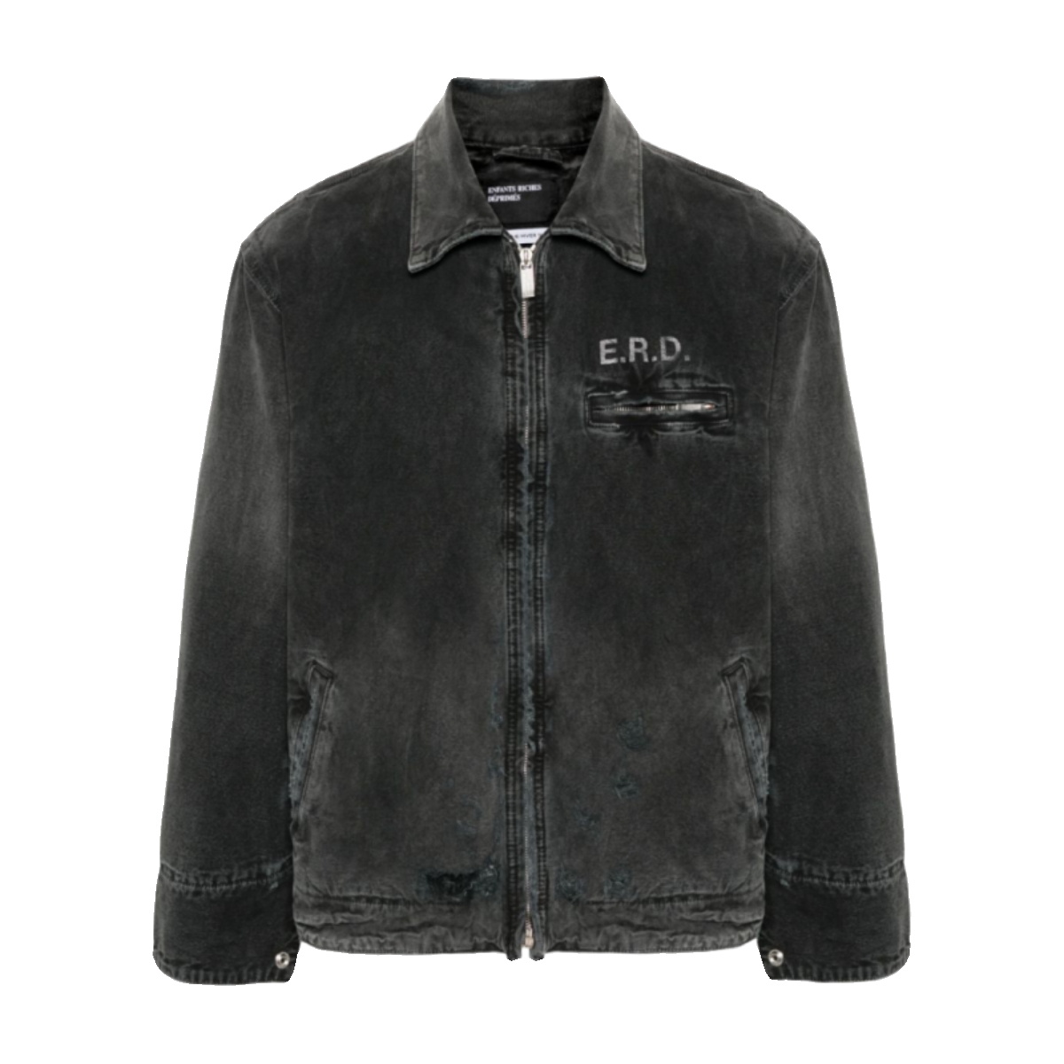NIGO Enfants Riches Deprimes Men's And Women's Black Spring And Fall Washed And Aged Denim Zipper Jacket #nigo98184